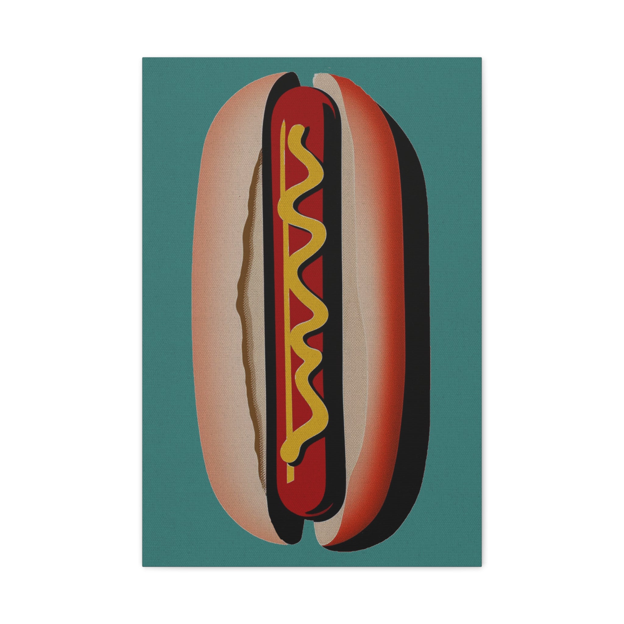 Comfort Food Pop Art Print - Hot Dog - Matte Canvas, Stretched, 1.25"