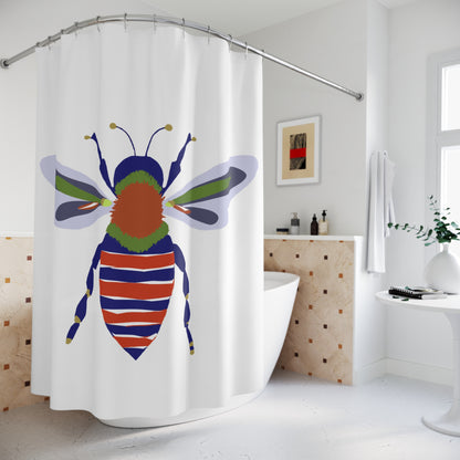 Bold and Beautiful Modern Bee Shower Curtain