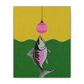 Midwest Mod Holiday Christmas Ornament Lure Fishing No. 2 Print- Matte Canvas, Stretched, 1.25", holiday decor, Christmas, fishing, lures