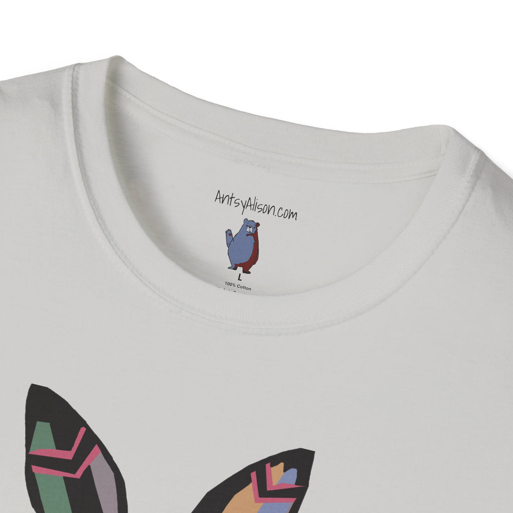 Striped Standing Bunny Rabbit - 100% Cotton T-Shirt