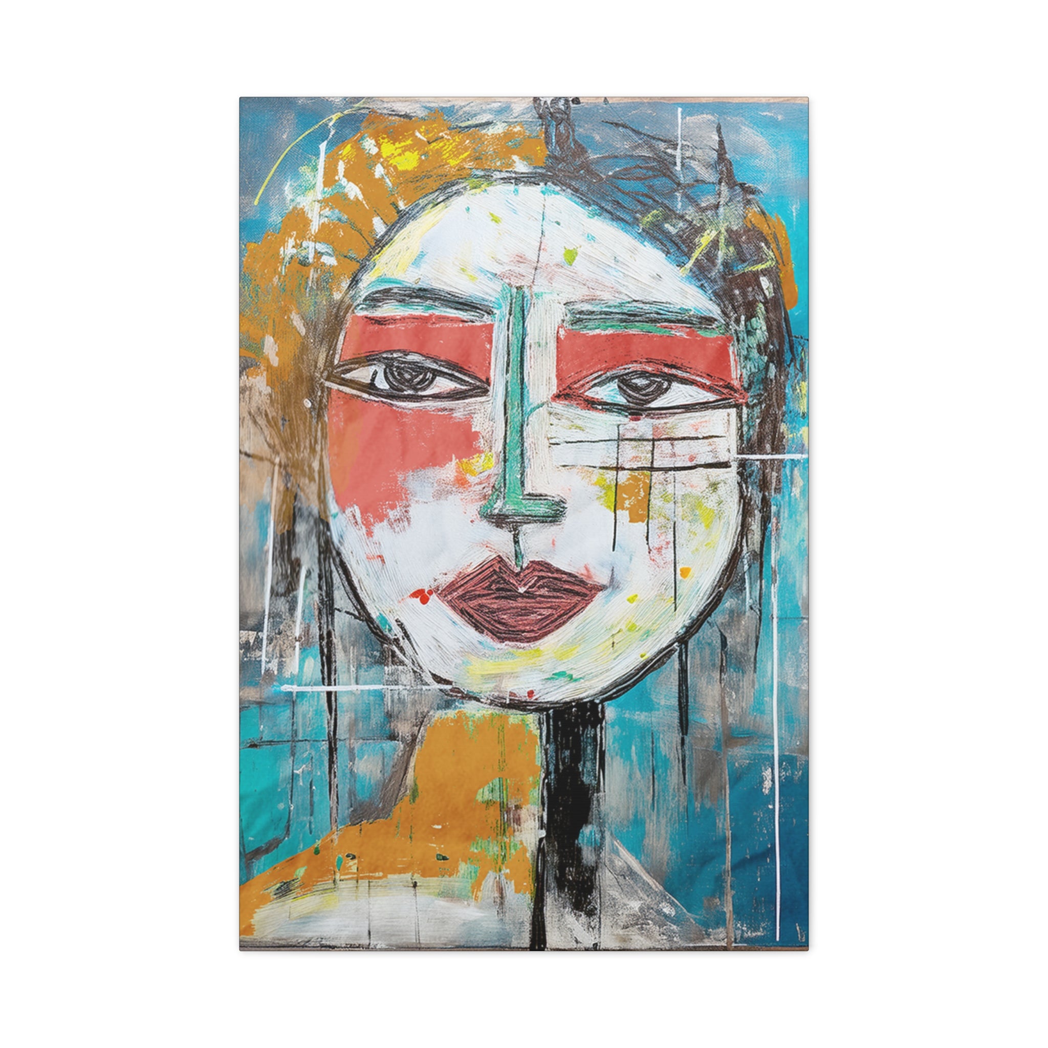 Abstract Midwest Mod Woman Portrait Chaos -  Matte Canvas, Stretched, 1.25"