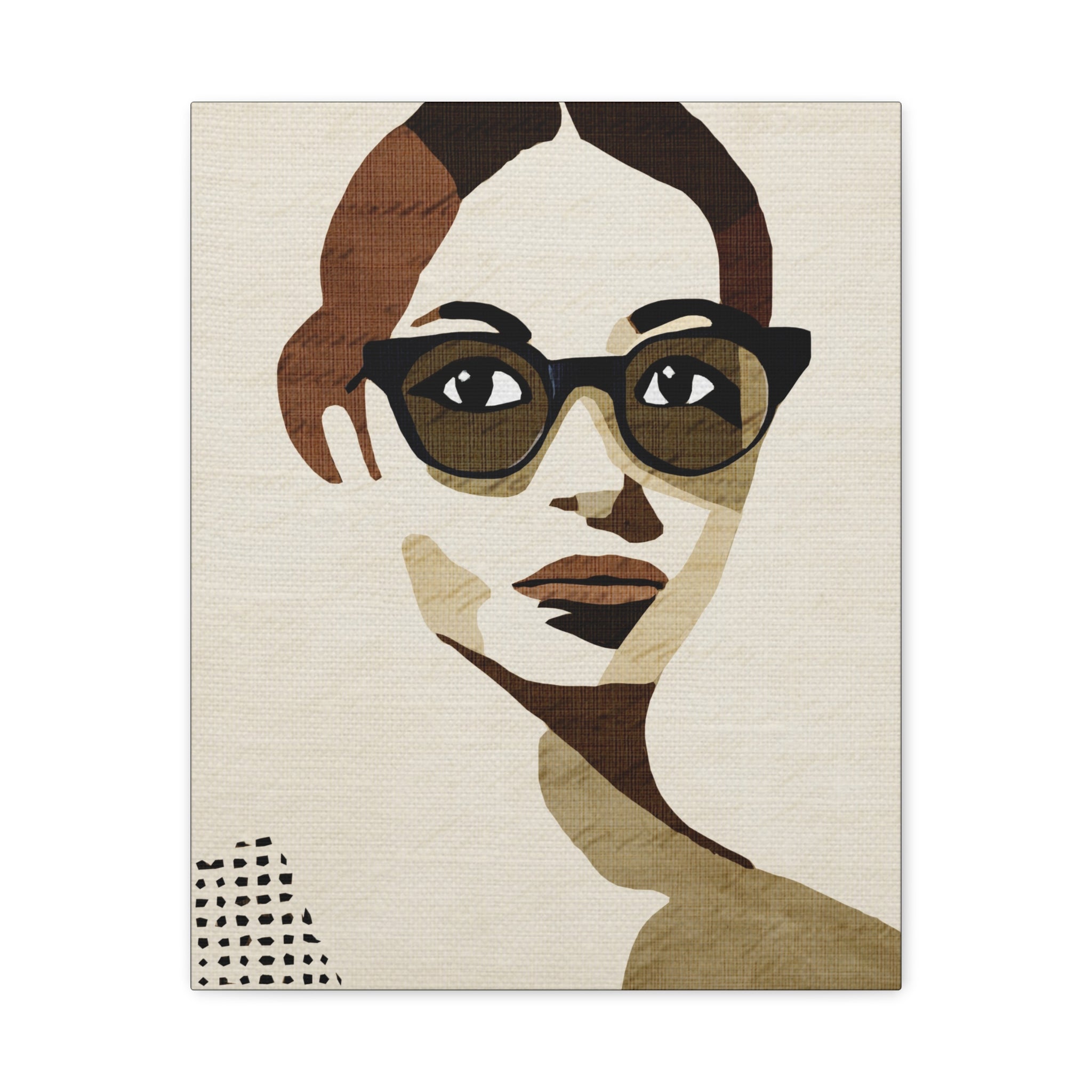 Midwest Modern Woman Portrait in Paper Print - Matte Canvas, Stretched, 1.25" -  home decor, wall art, portrait, woman