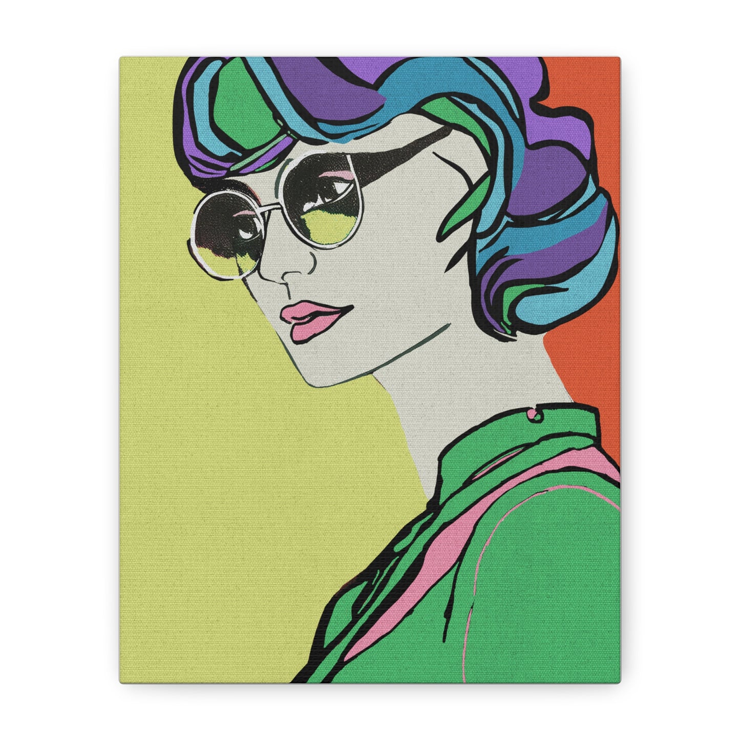 Dreamy Woman No. 2 Modern Graphic Art Print - Matte Canvas, Stretched, 1.25"