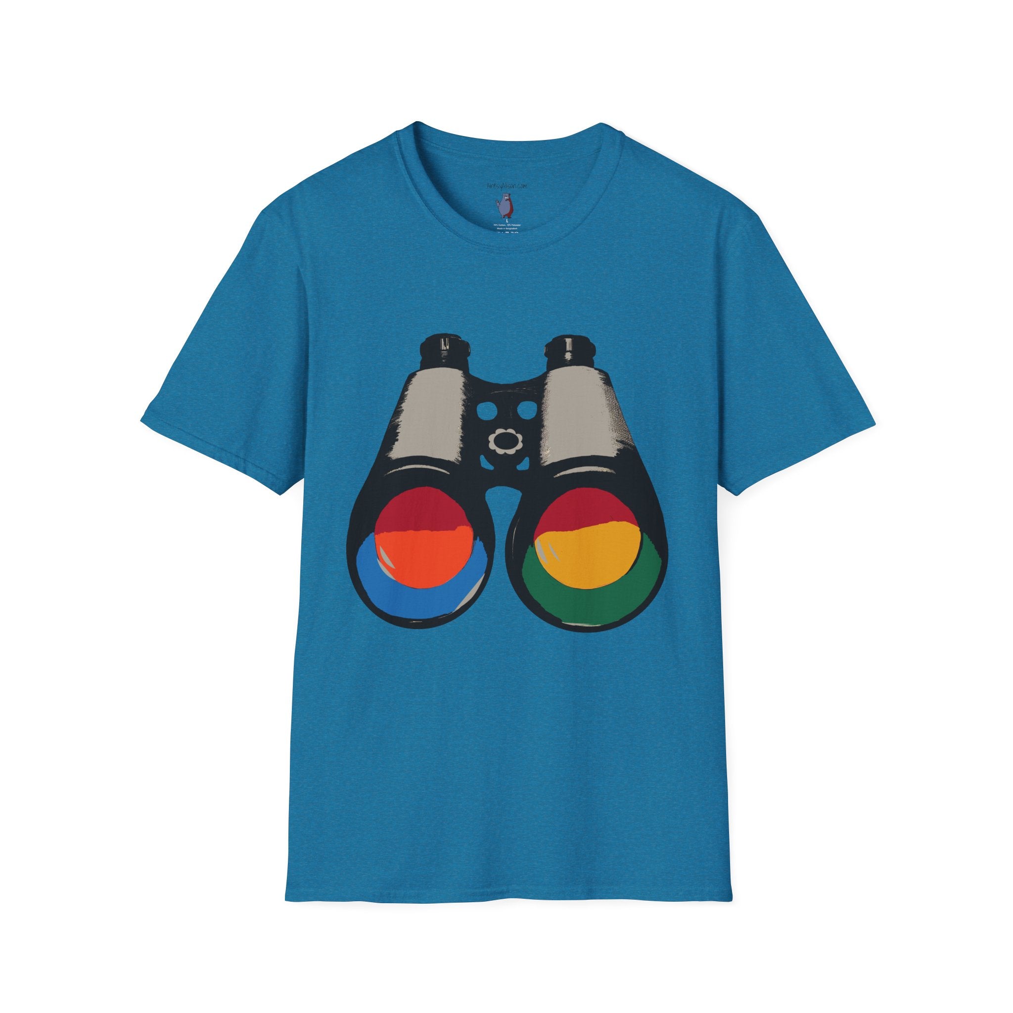 Midwest Modern Pop Art Binoculars Graphic Art Tee - 100% Cotton T-Shirt
