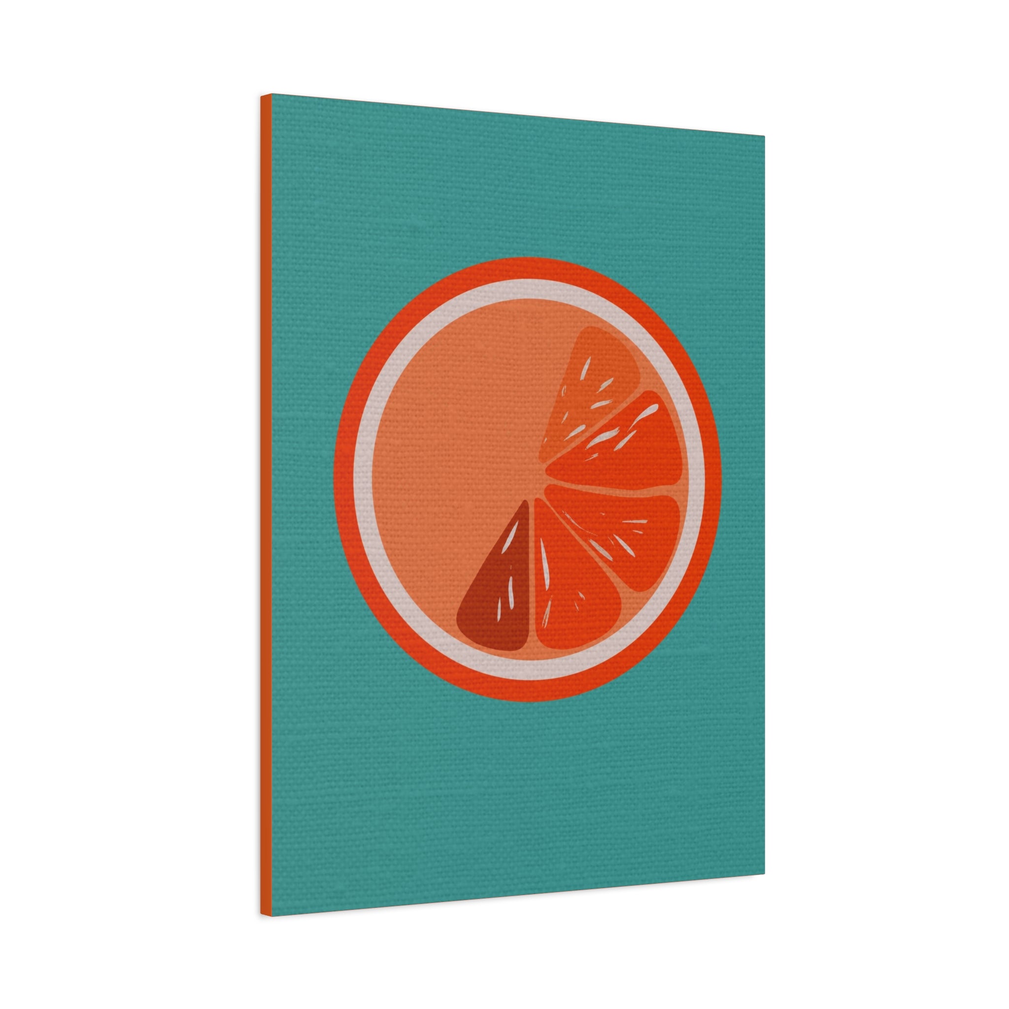Midwest Modern Icon Pop Art Orange Slice Print - Matte Canvas, Stretched, 1.25" - wall decor, fun art,  bold, fruit, orange