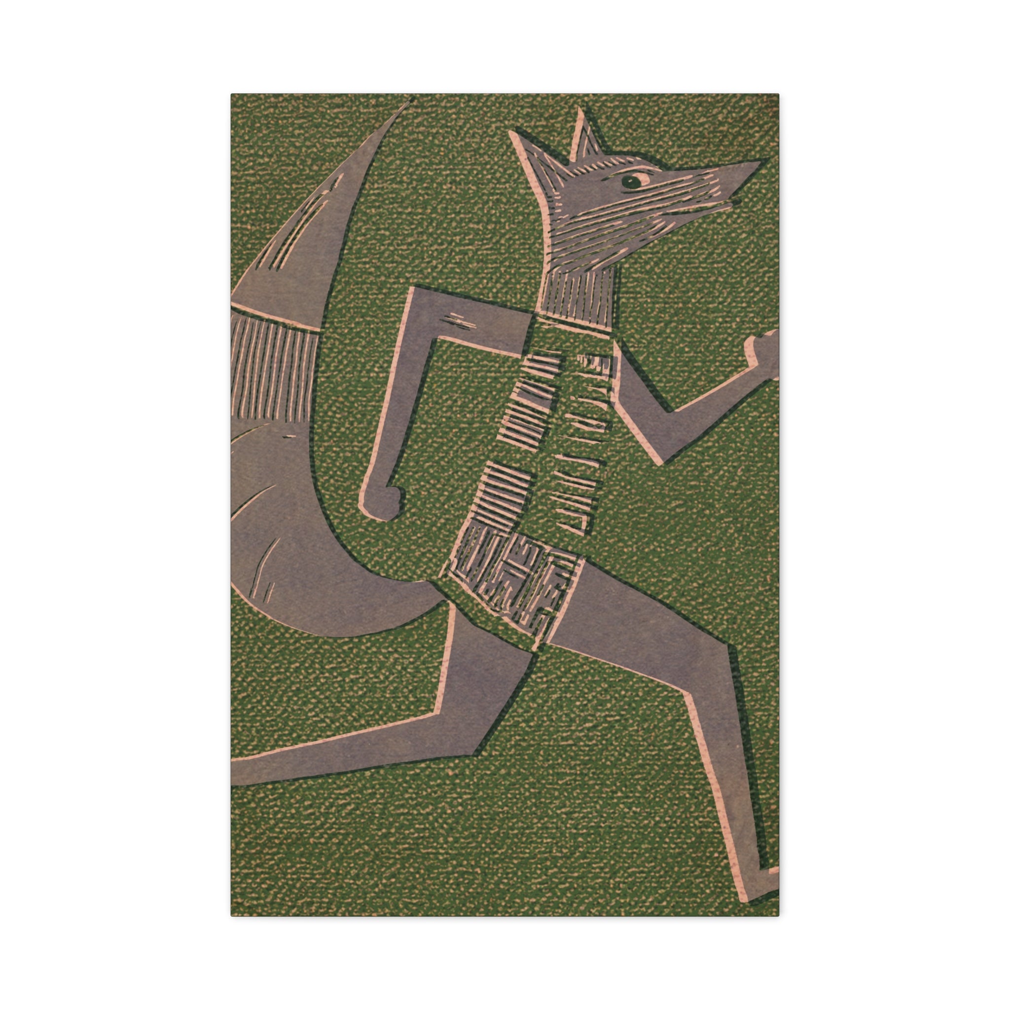 Midwest Modern Running Fox Print - Matte Canvas, Stretched, 1.25"