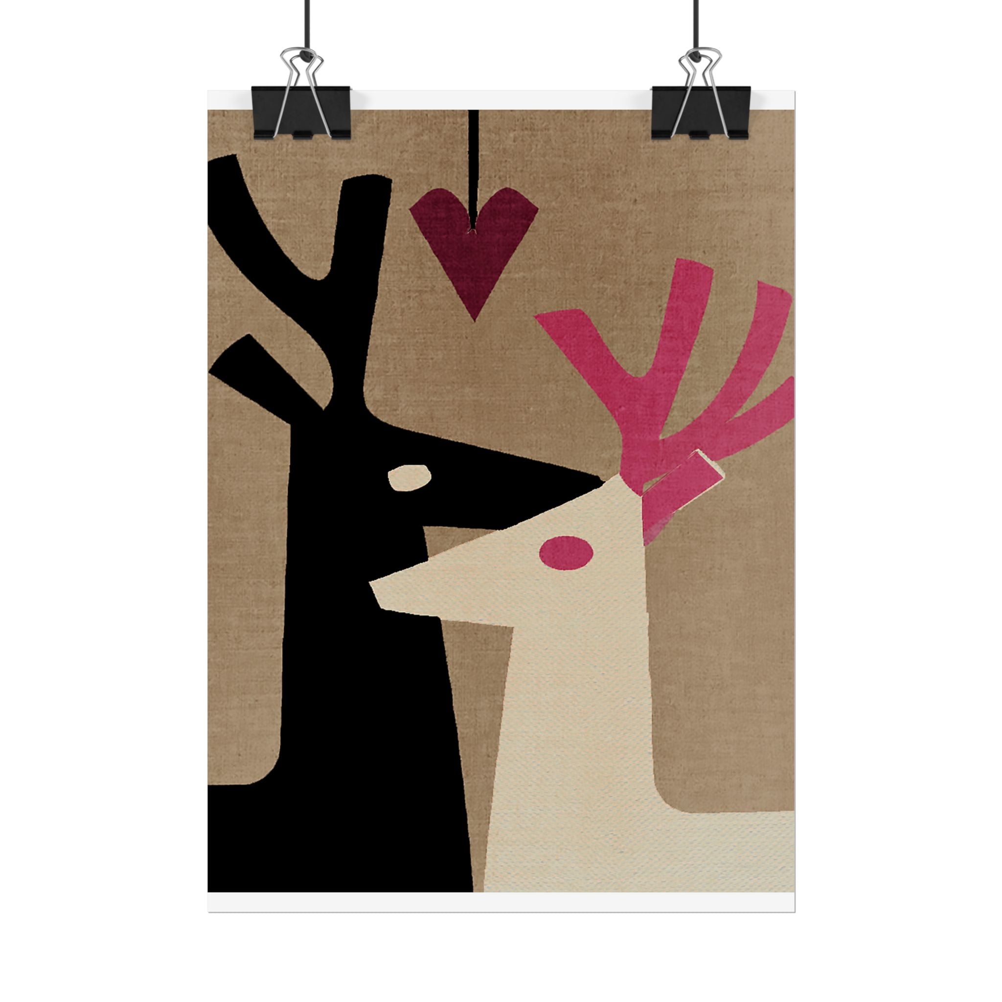 Animal Love Print Reindeer Only Rolled Poster - Animals, Deer, Reindeer, Buck, Valentines Day, Nature, Love
