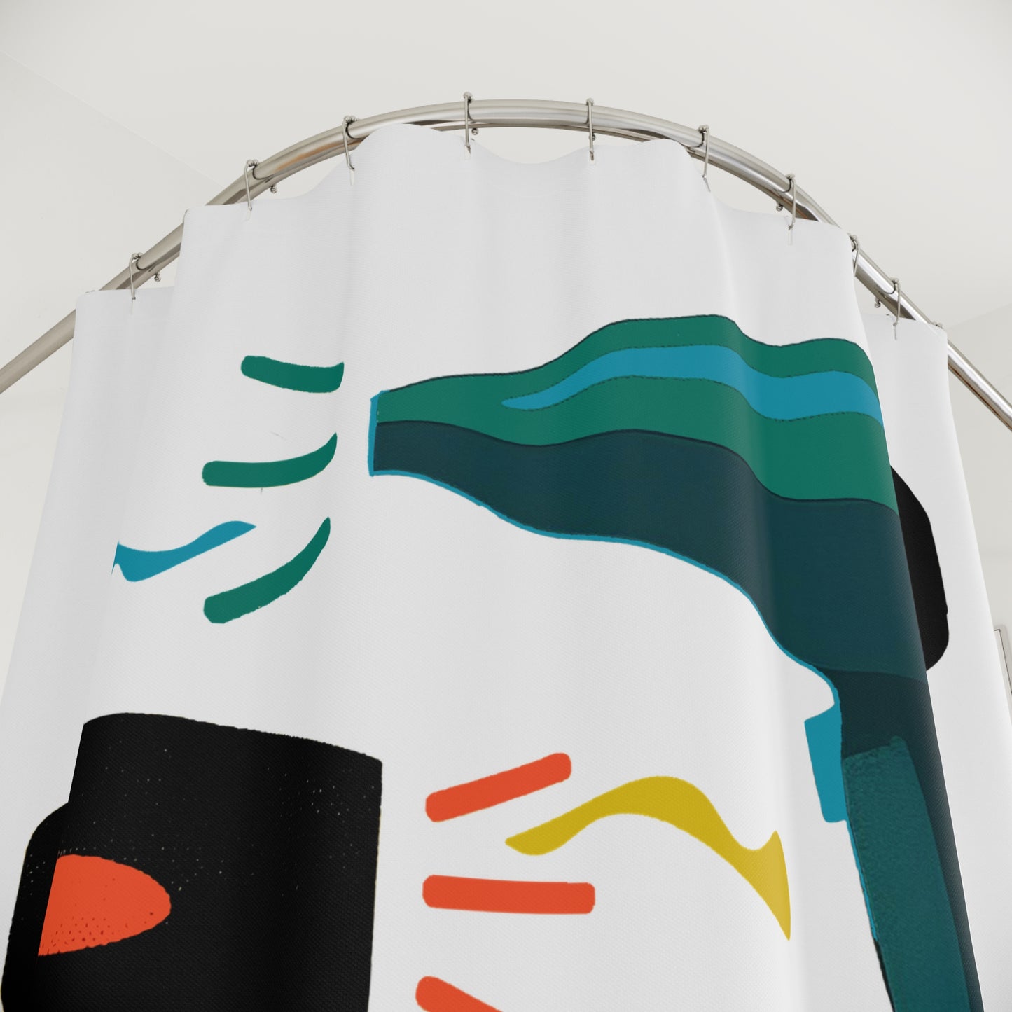 Colorful Graphic Design Hair Dryer Blow Dryer Shower Curtain