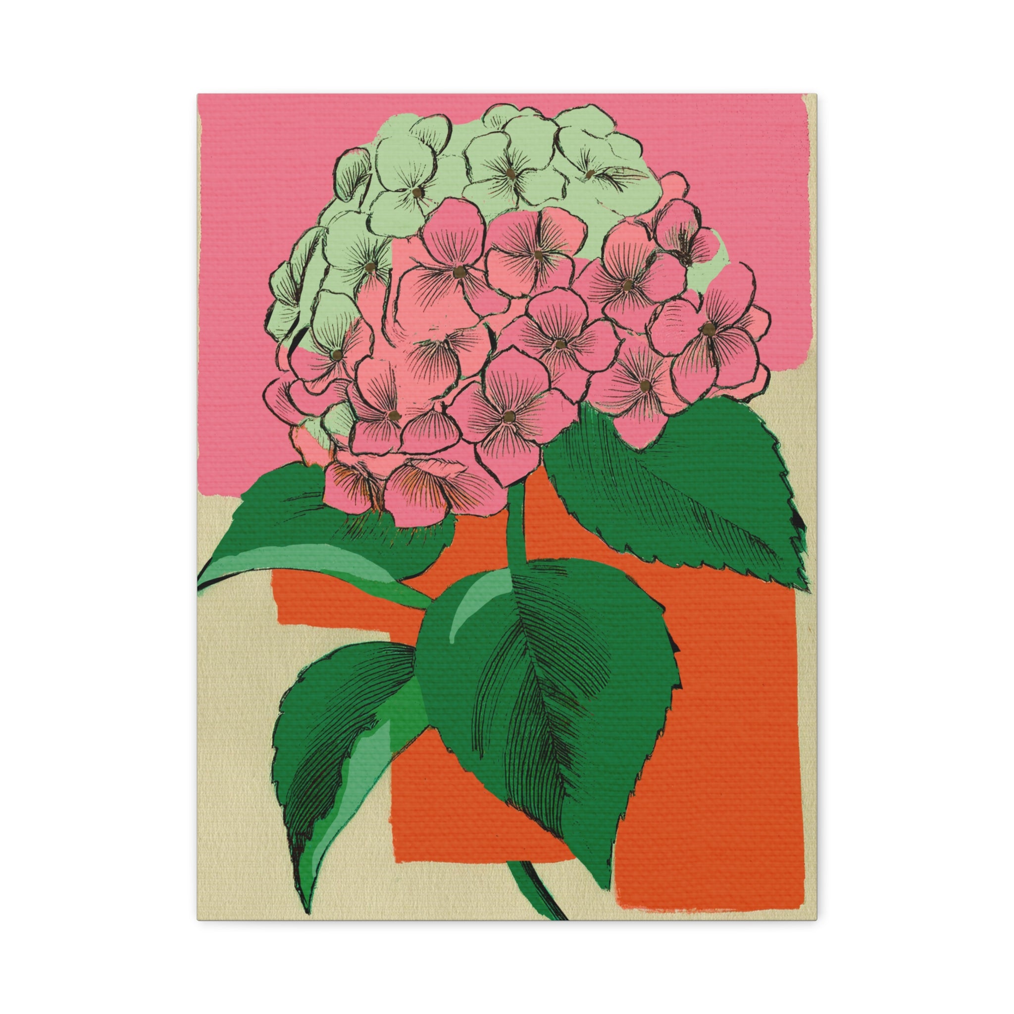 Modern Abstract Hydrangea Love - Matte Canvas, Stretched, 1.25"