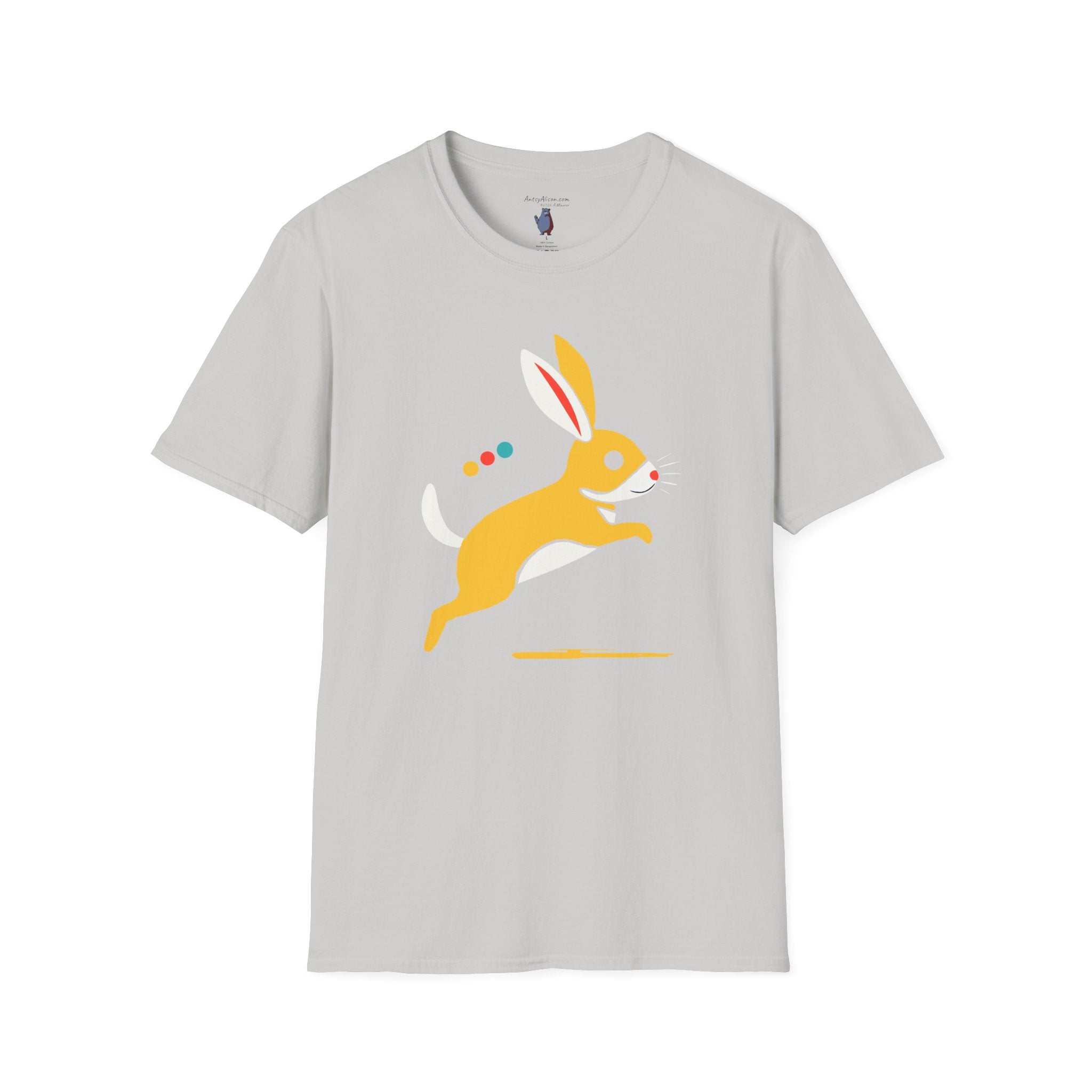 Midwest Modern Run Rabbit Run #5- 100% Cotton Graphic Tee - animal lovers, rabbit, bunny, easter, spring