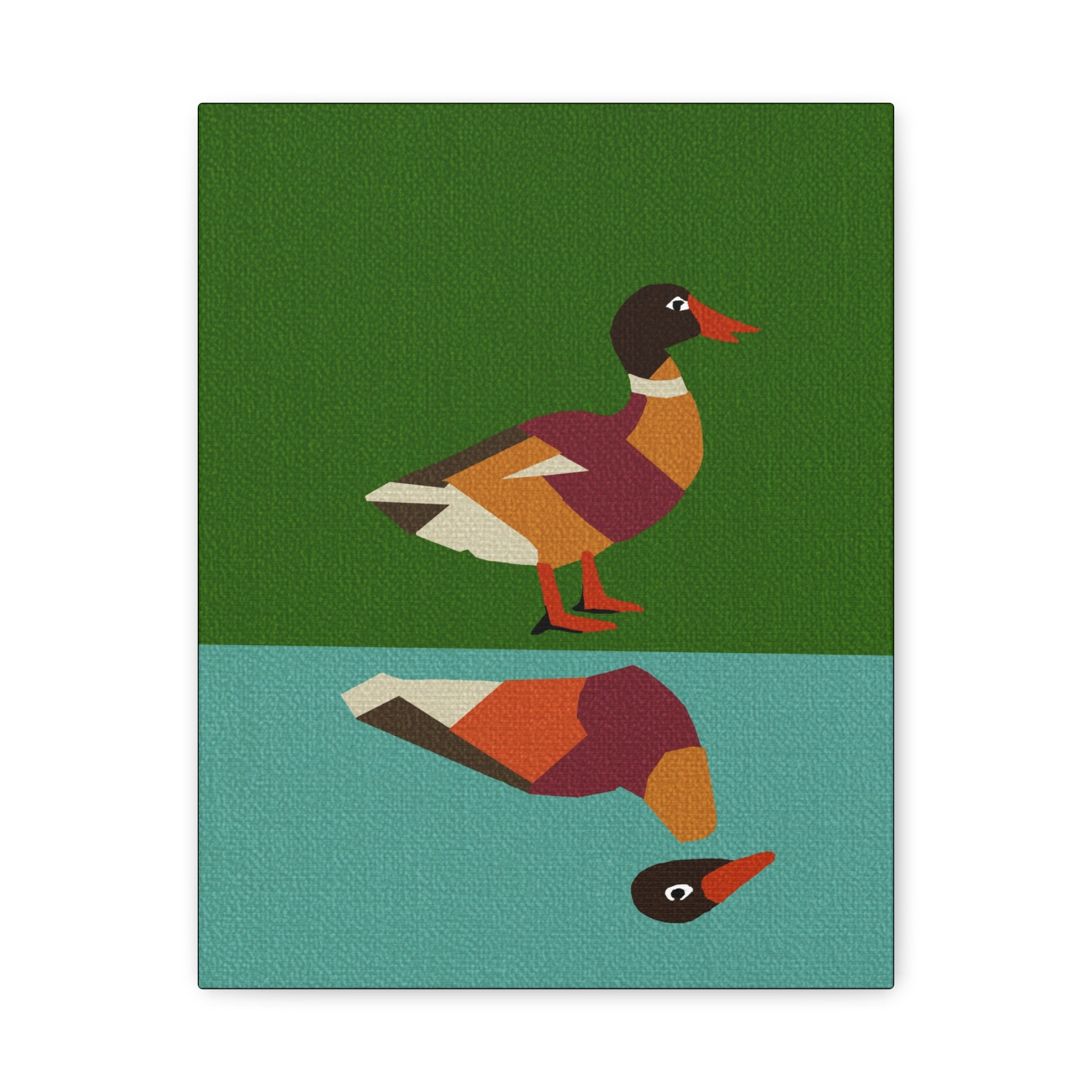 Midwest Modern Mallard Duck Cabin Pop Art Print - Matte Canvas, Stretched, 1.25" -  home decor, wall art, duck, vintage, cabin, cottage, shabby