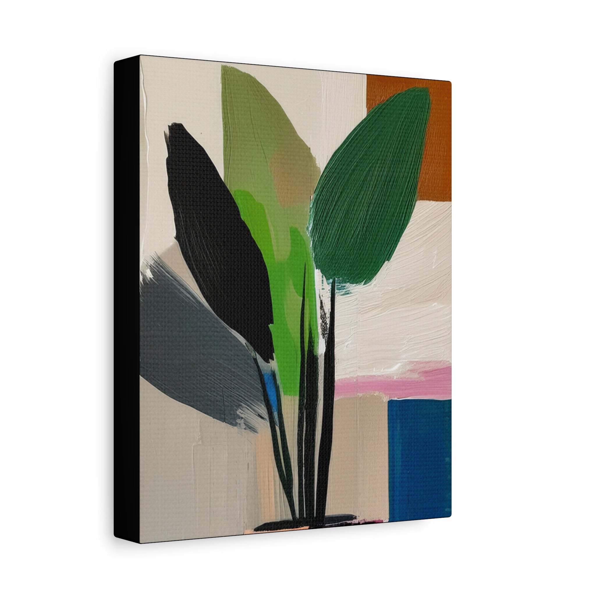 Midwest Mod Abstract Houseplant Plant Art Print No. 400 - Matte Canvas, Stretched, 1.25"