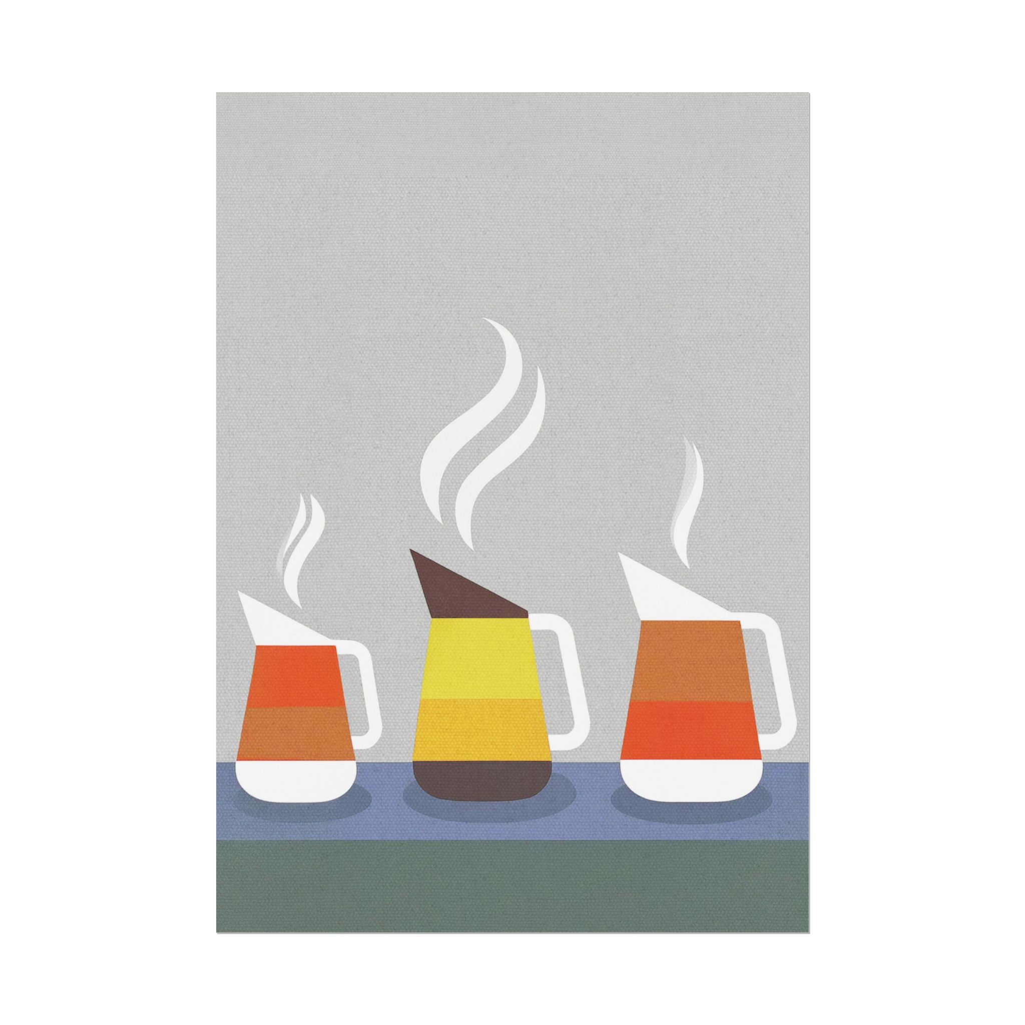 Danish Modern Inspired Coffee Pot Art Print Rolled Poster | Wall Art, Midwest Mod, Danish Modern, Coffee, Coffee Pot