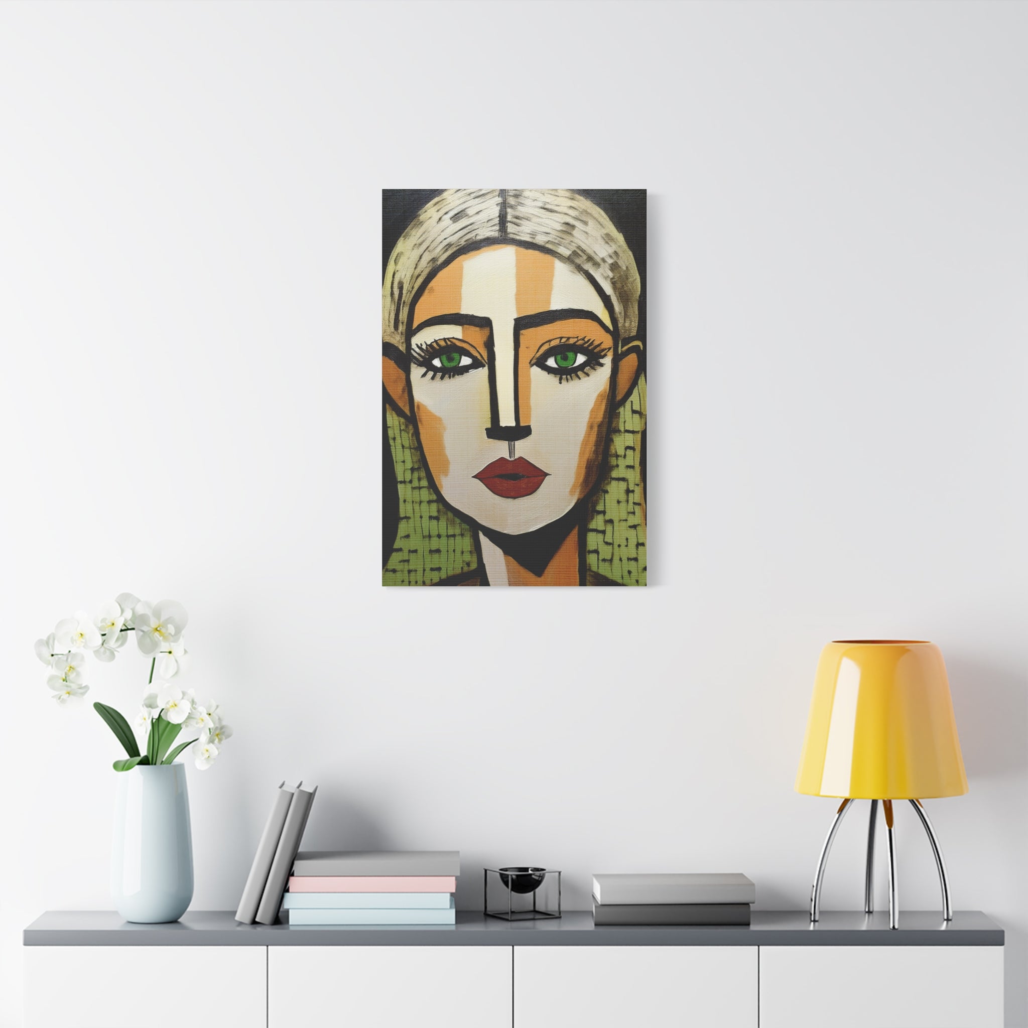 Abstract Textured Woman Portrait Art Print - Matte Canvas, Stretched, 1.25"