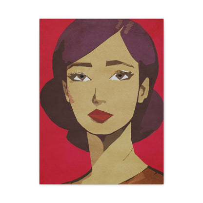 Woman in Red Portrait Graphic Art Print - Matte Canvas, Stretched, 1.25"