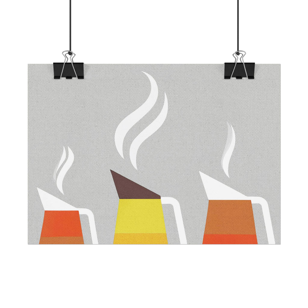 Danish Modern Inspired Coffee Pot Art Print Rolled Poster | Wall Art, Midwest Mod, Danish Modern, Coffee, Coffee Pot