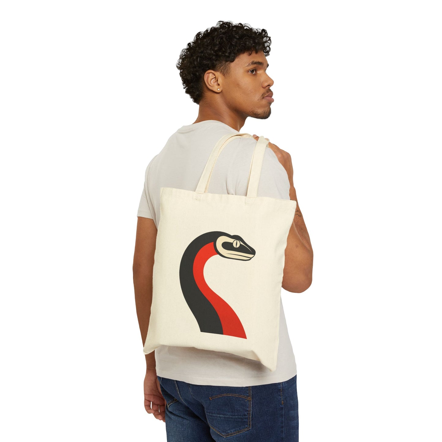 Year of the Snake Bold Graphic Cotton Canvas Tote Bag