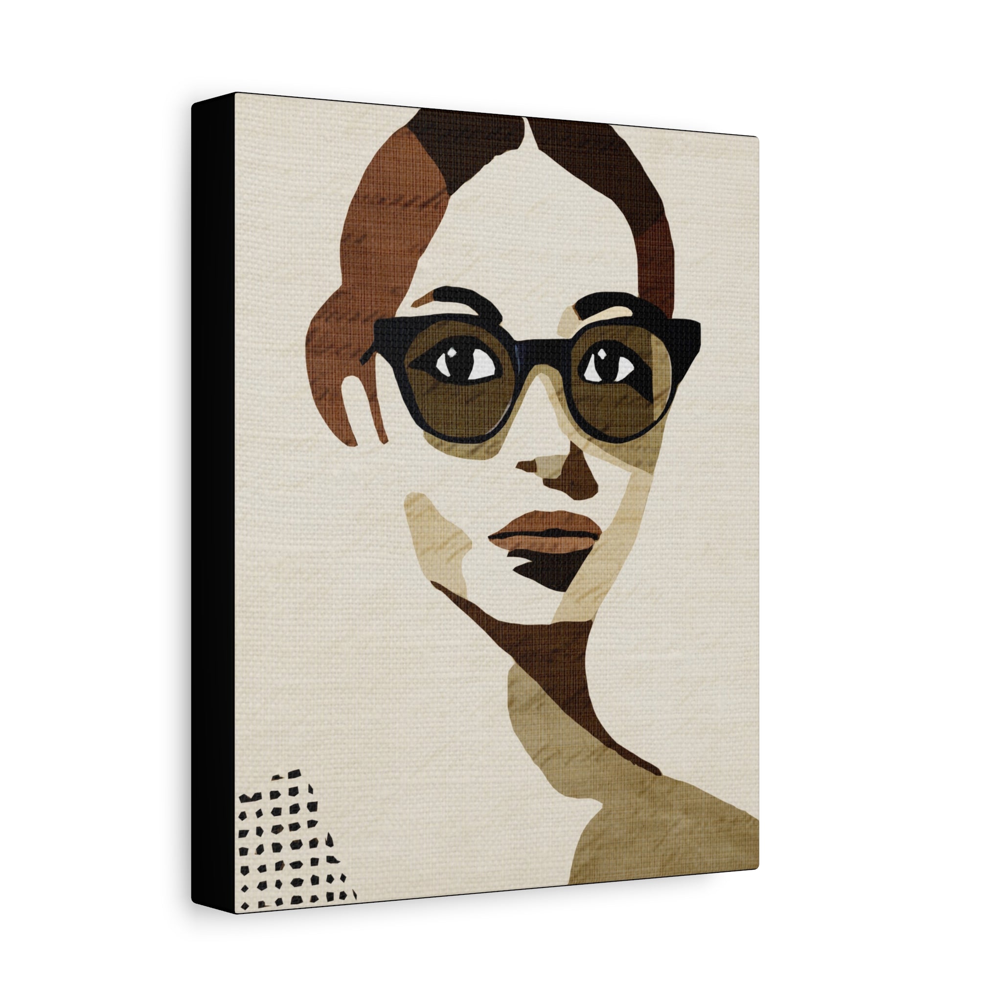 Midwest Modern Woman Portrait in Paper Print - Matte Canvas, Stretched, 1.25" -  home decor, wall art, portrait, woman