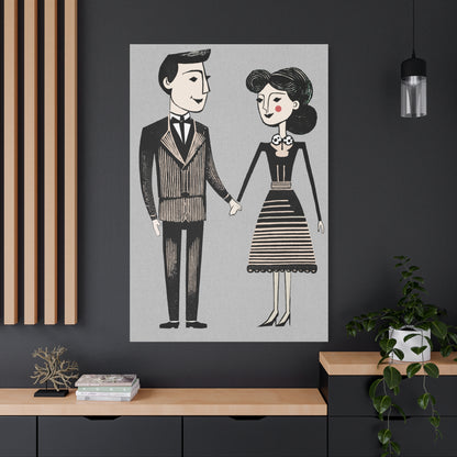 When Two Are in Love Couple Graphic Art Print - Matte Canvas, Stretched, 1.25"