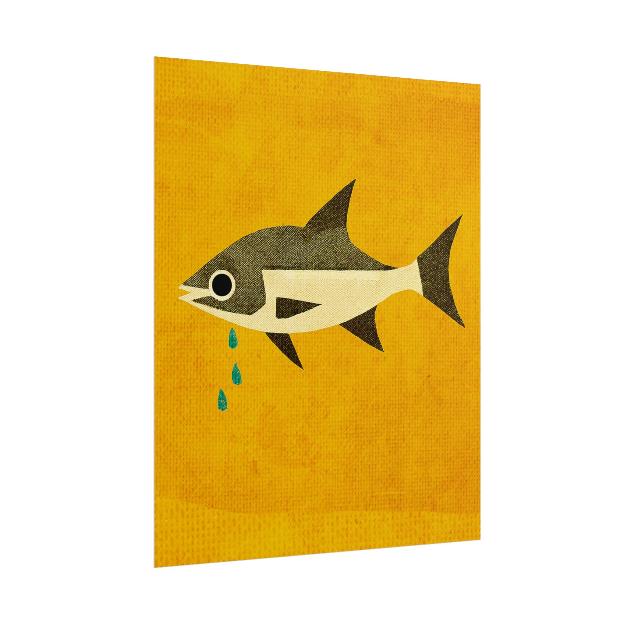 Don't Cry Mod Abstract Fish Art Print Rolled Poster | Wall Art, Midwest Mod, Fish, Fishing