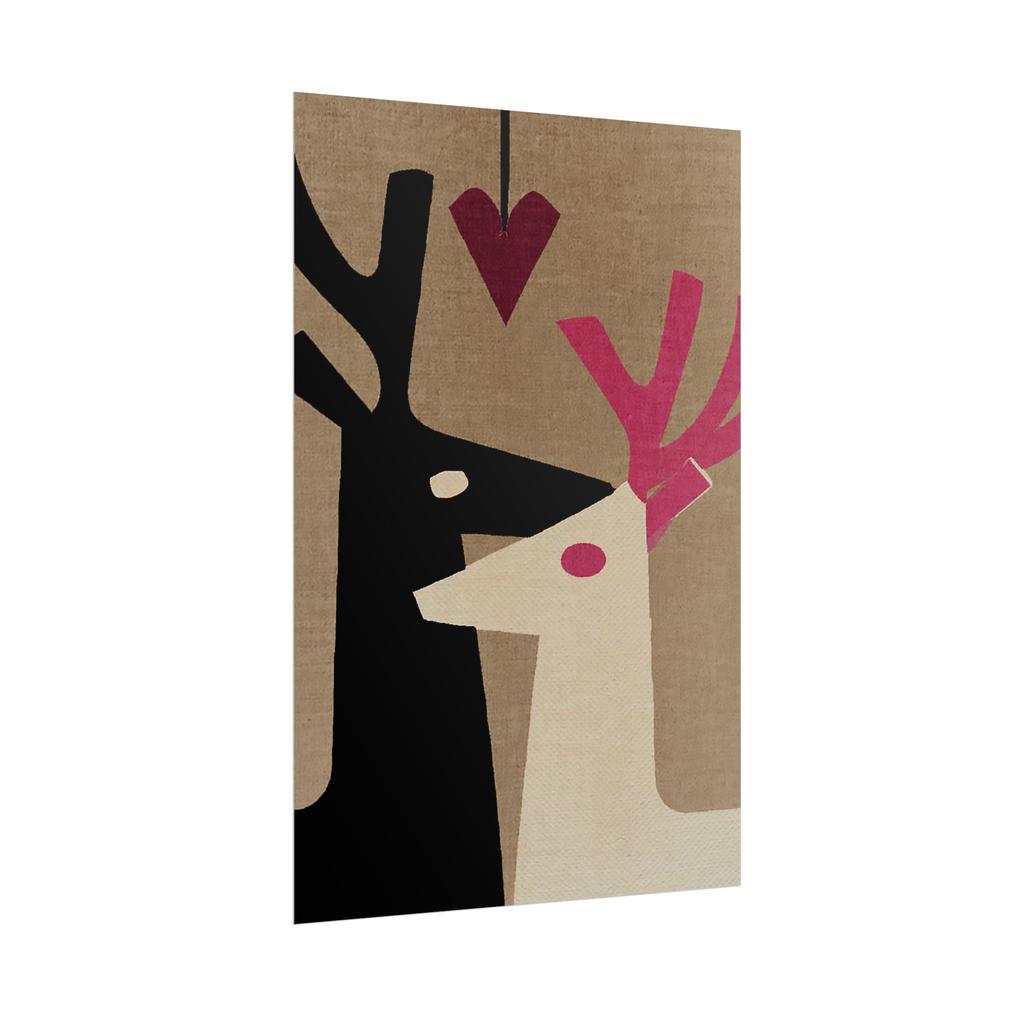 Animal Love Print Reindeer Only Rolled Poster - Animals, Deer, Reindeer, Buck, Valentines Day, Nature, Love