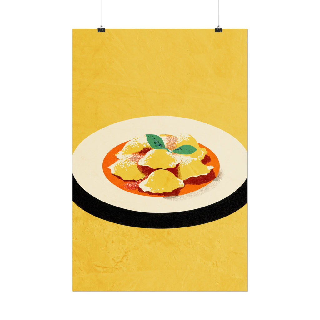 Comfort Food Pop Art Print-Ravioli Pasta Rolled Poster