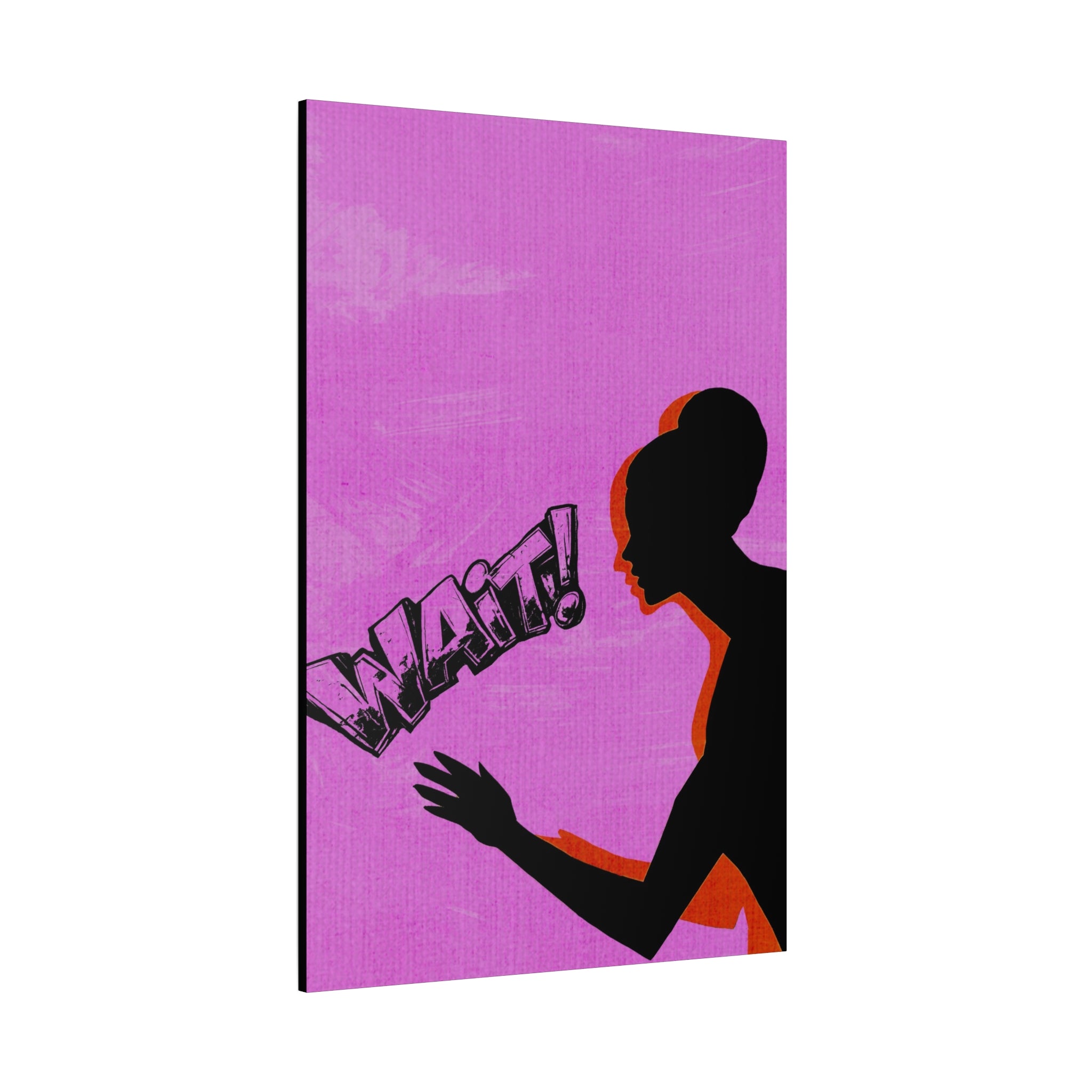 Midwest Modern Icon Pop Art WAIT Print - Matte Canvas, Stretched, 1.25" - wall decor, fun art,  bold, woman, women