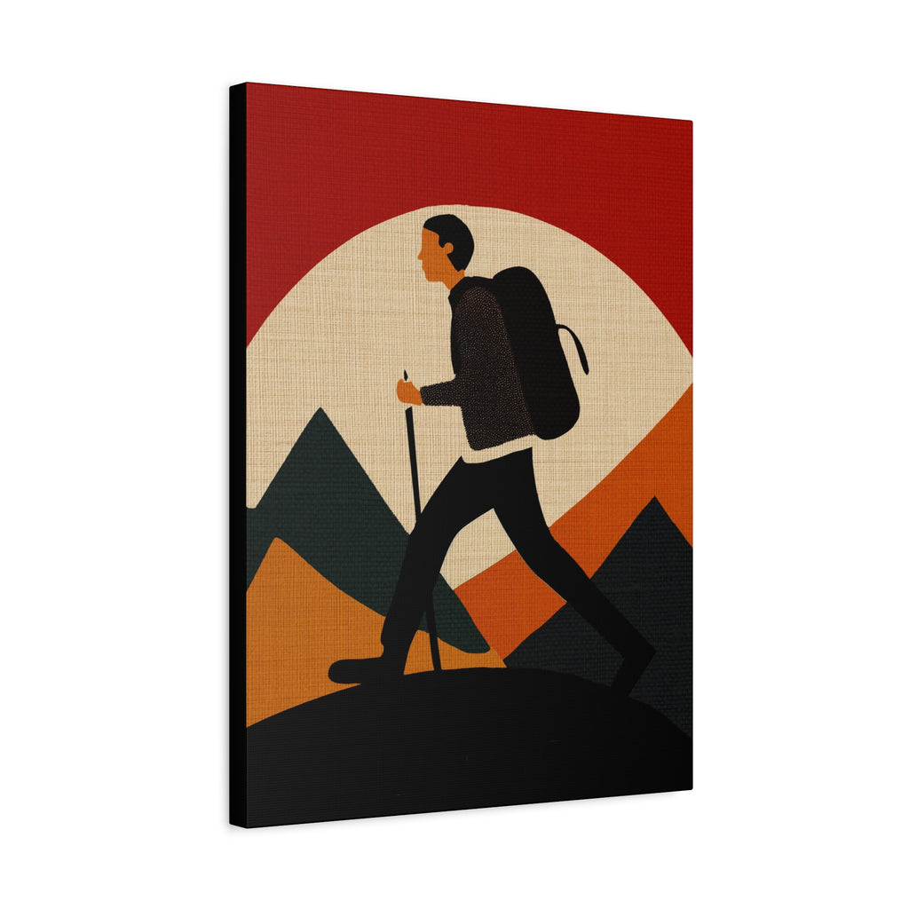 Midwest Modern Outdoor Activity HIKE Hiking Art Print - Matte Canvas, Stretched, 1.25"
