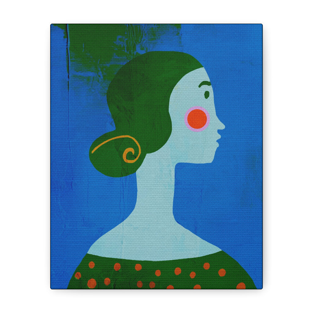 Midwest Modern Pop Art Girl Portrait No. 2 Print - Matte Canvas, Stretched, 1.25" -  home decor, wall art, portrait, woman