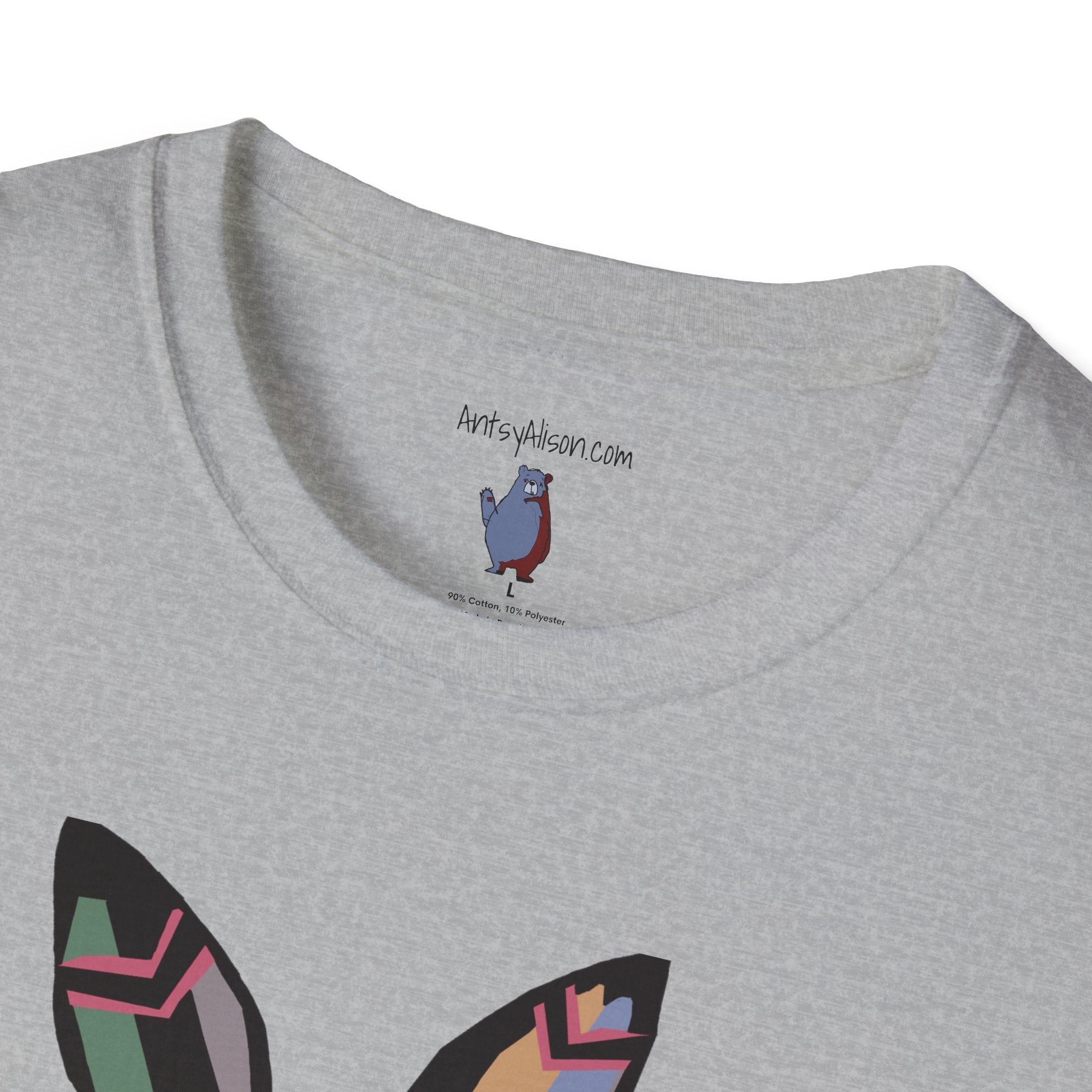 Striped Standing Bunny Rabbit - 100% Cotton T-Shirt