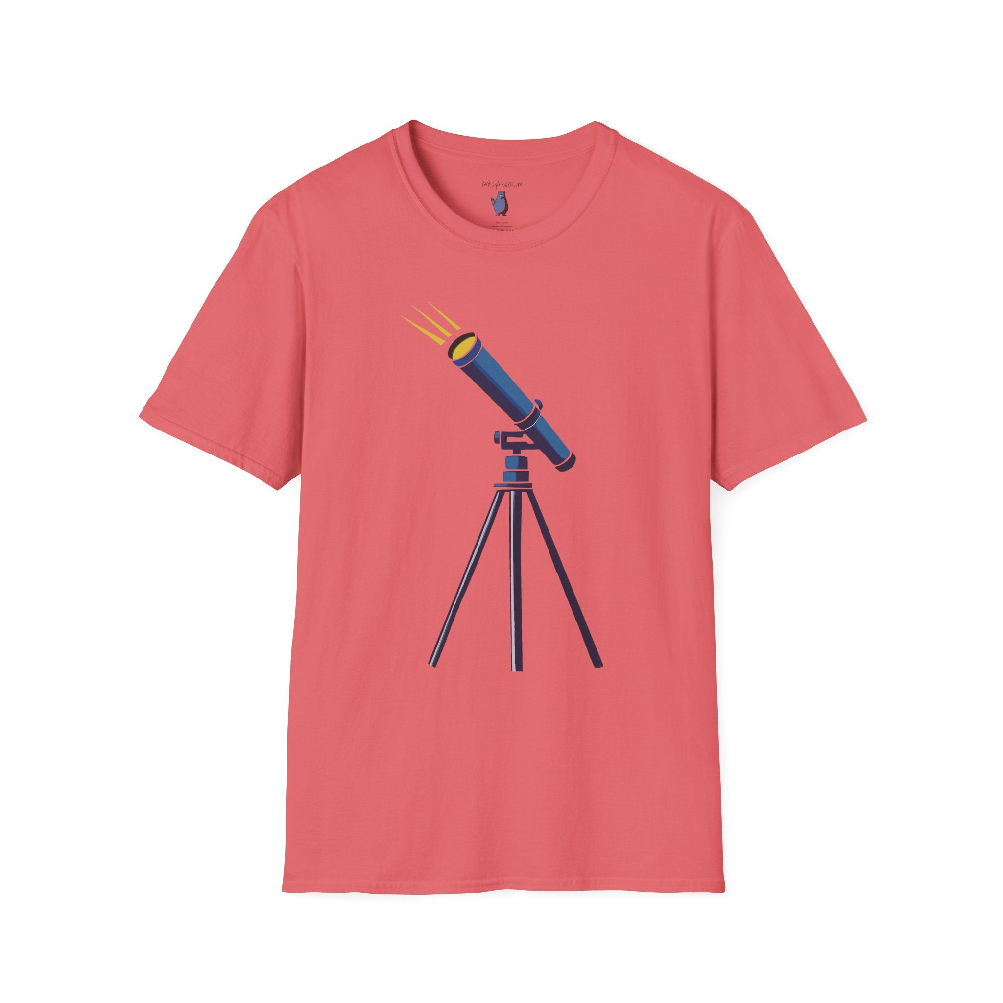 Midwest Modern Telescope Pop Art Graphic Art Tee - 100% Cotton T-Shirt