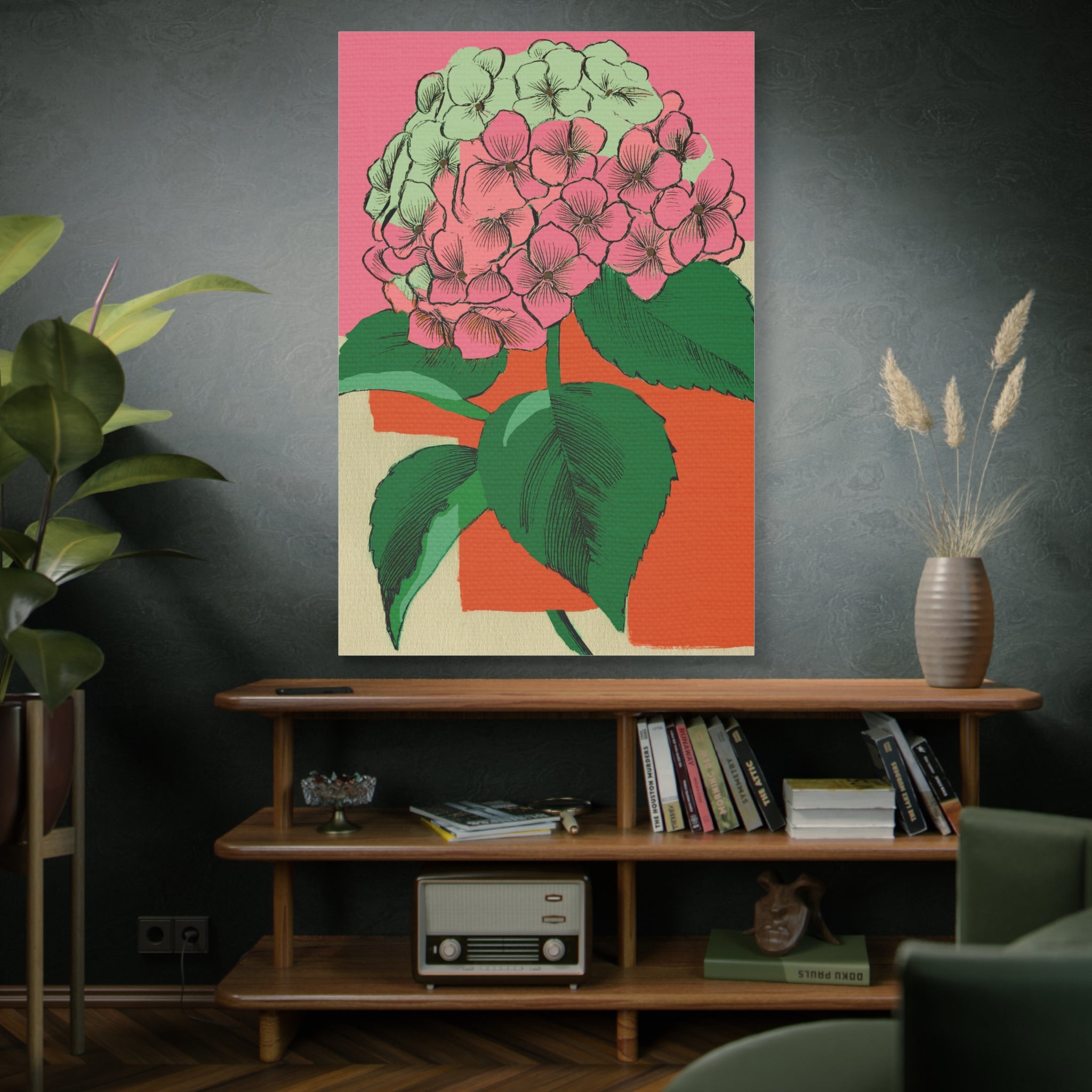 Modern Abstract Hydrangea Love - Matte Canvas, Stretched, 1.25"