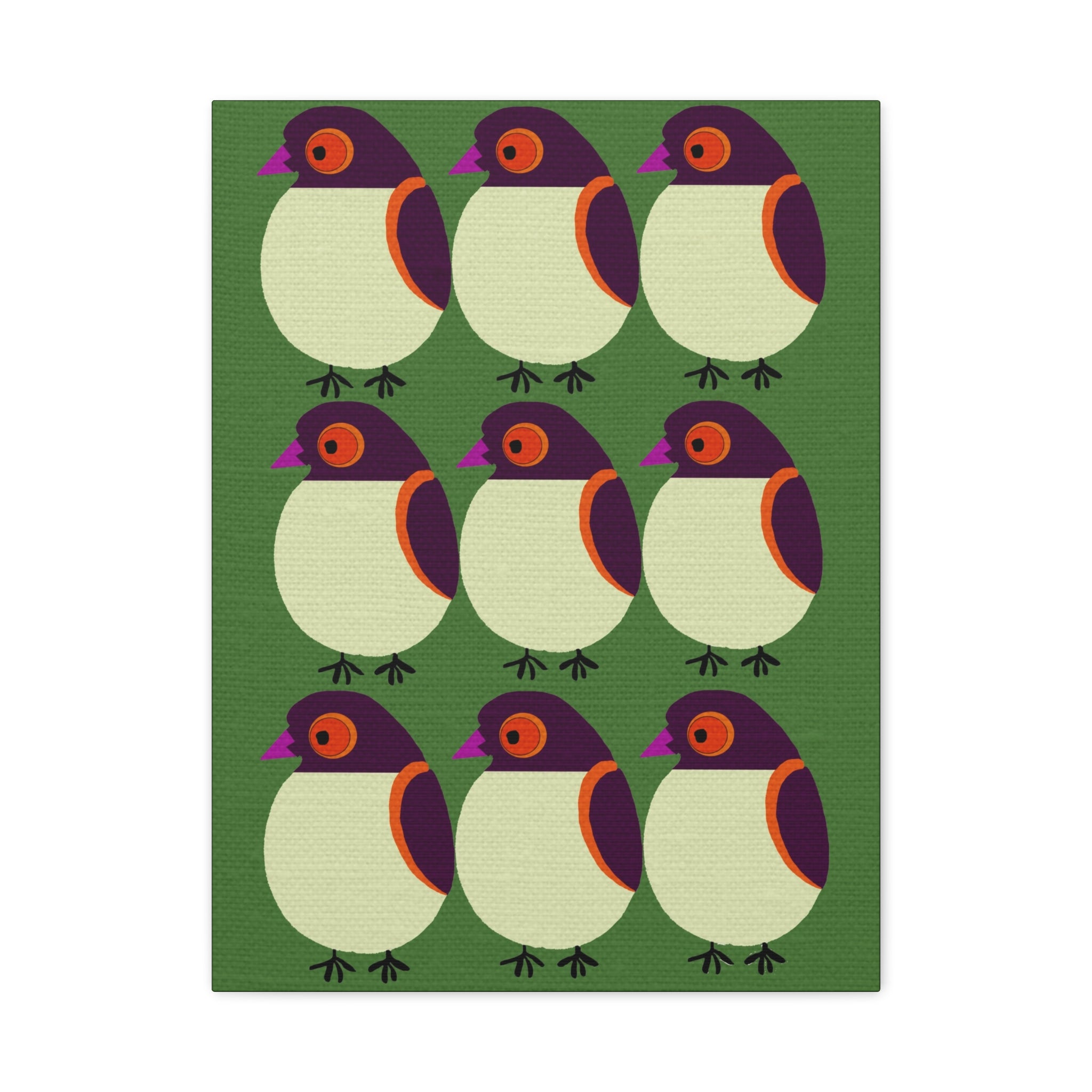 Midwest Modern Pack of Partridges Print - Matte Canvas, Stretched, 1.25" -  home decor, wall art, nature, bird, partridge