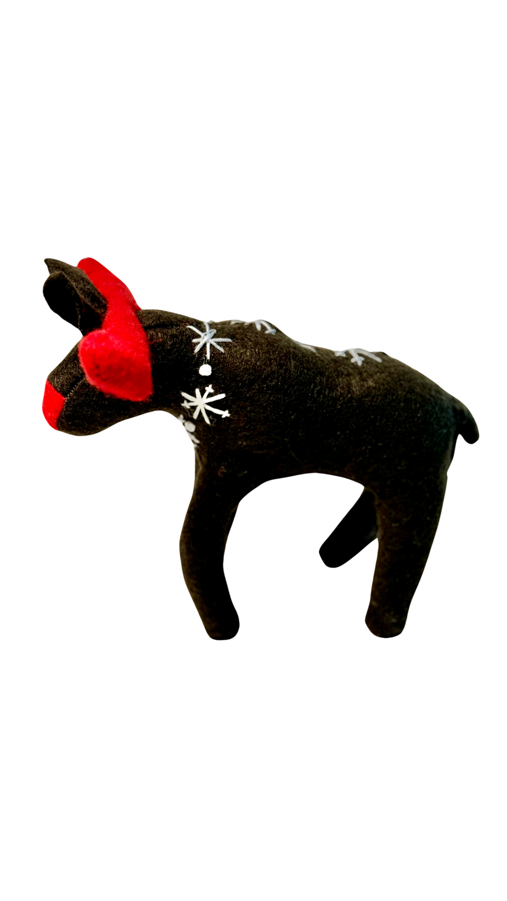 One of a Kind Embroidered Moose Soft Art Textile Plush Decor