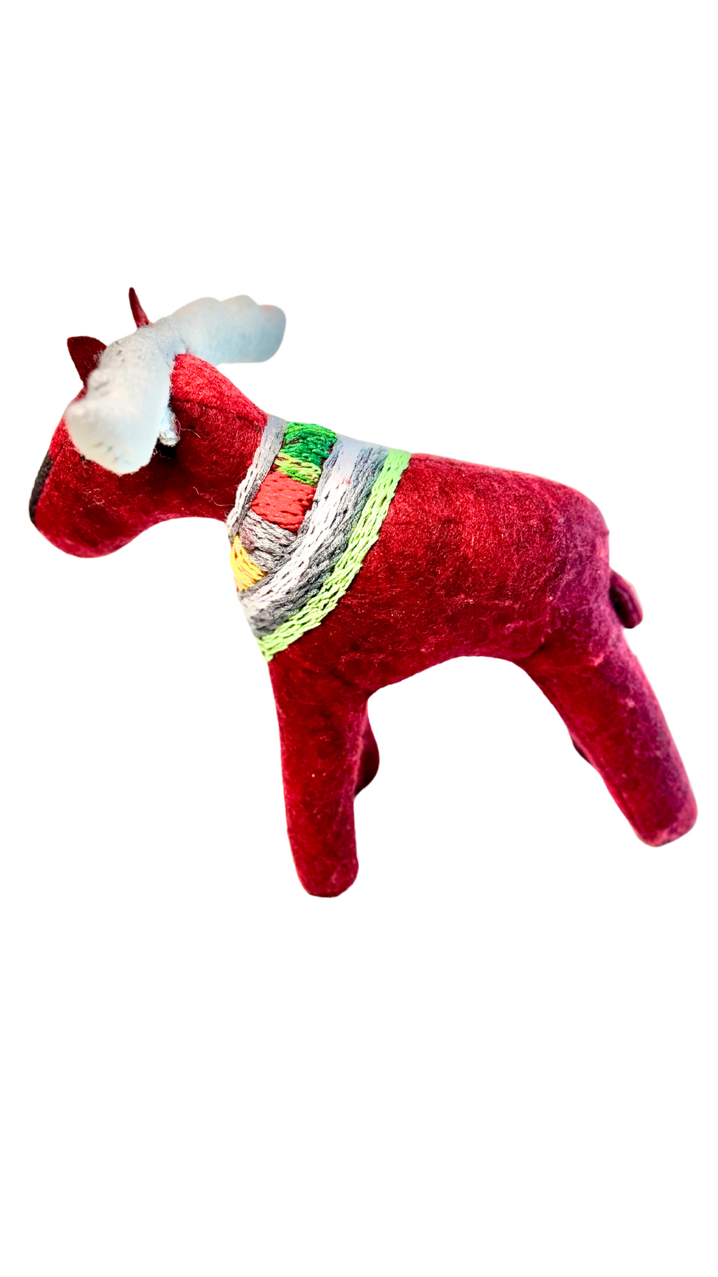 One of a Kind Embroidered Moose Soft Art Textile Plush Decor