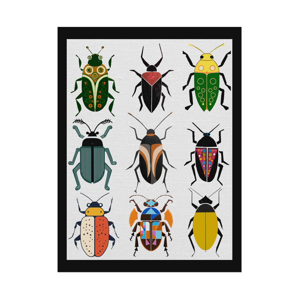 Midwest Mod Beetle Display, Rolled Poster -  insects, bugs, beetles, wall decor, spring, summer,