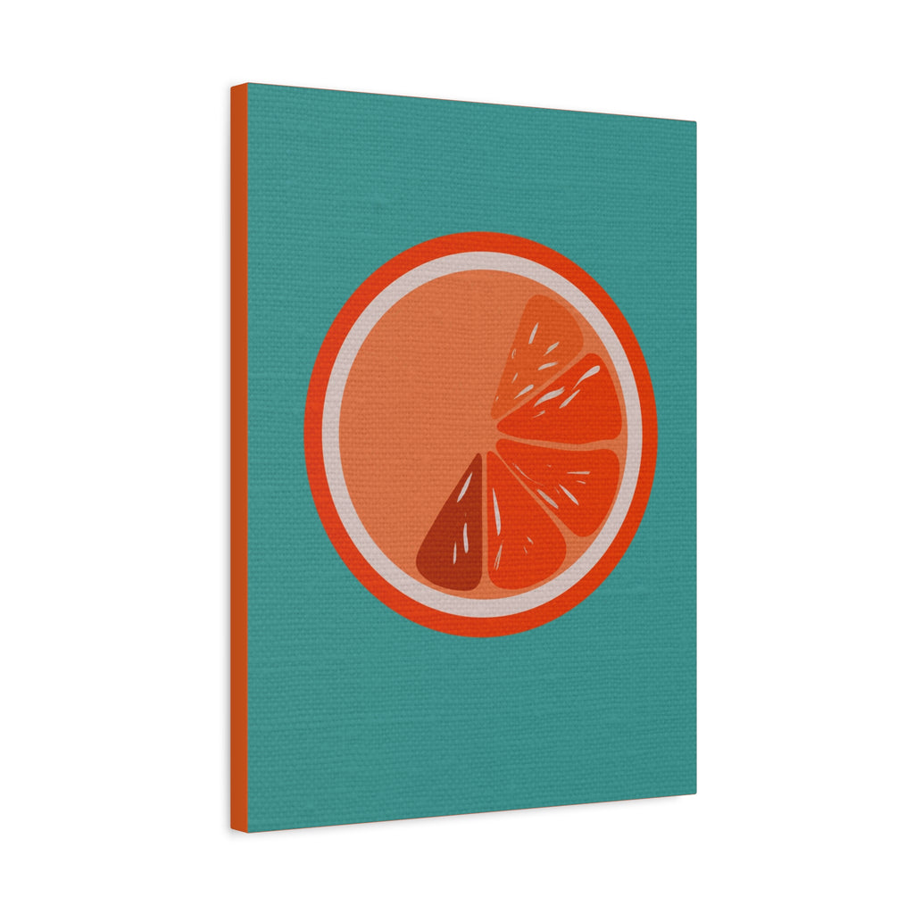 Midwest Modern Icon Pop Art Orange Slice Print - Matte Canvas, Stretched, 1.25" - wall decor, fun art,  bold, fruit, orange