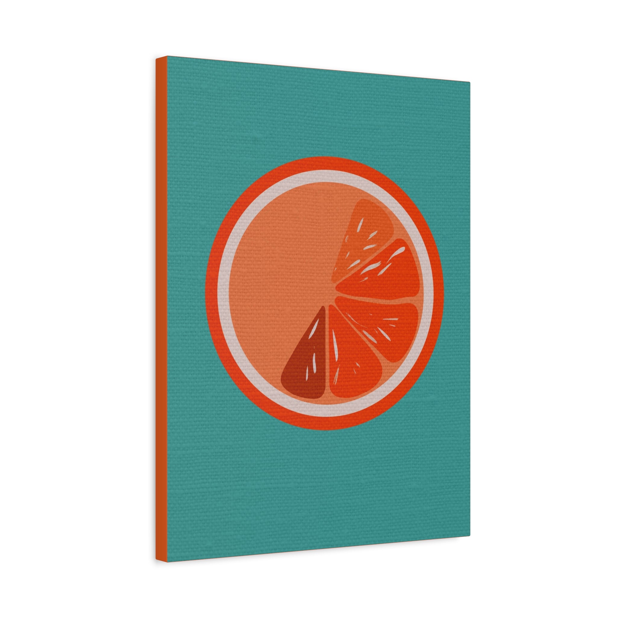 Midwest Modern Icon Pop Art Orange Slice Print - Matte Canvas, Stretched, 1.25" - wall decor, fun art,  bold, fruit, orange