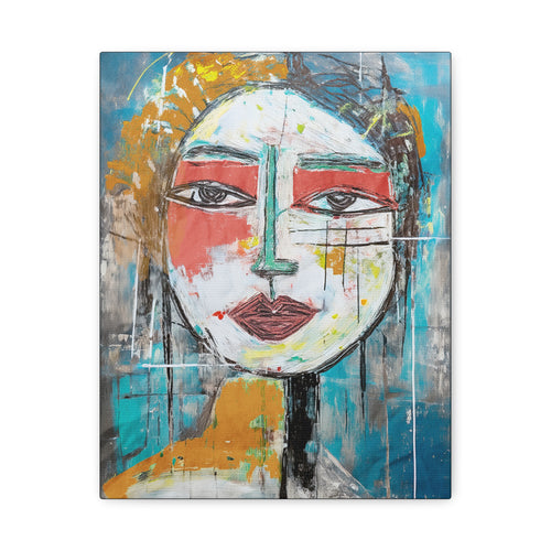 Abstract Midwest Mod Woman Portrait Chaos -  Matte Canvas, Stretched, 1.25"