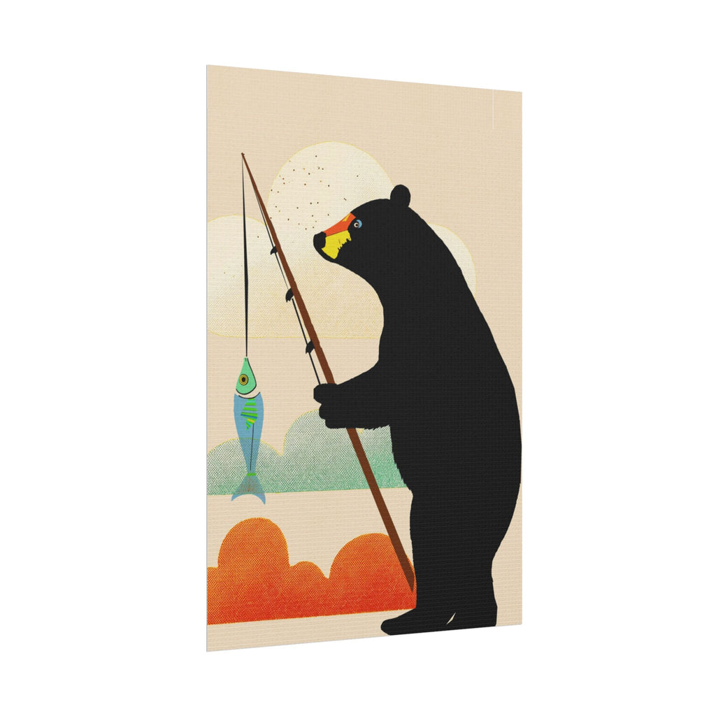 Fishing Bear with Catch Art Print Rolled Poster | Fishing, Bears