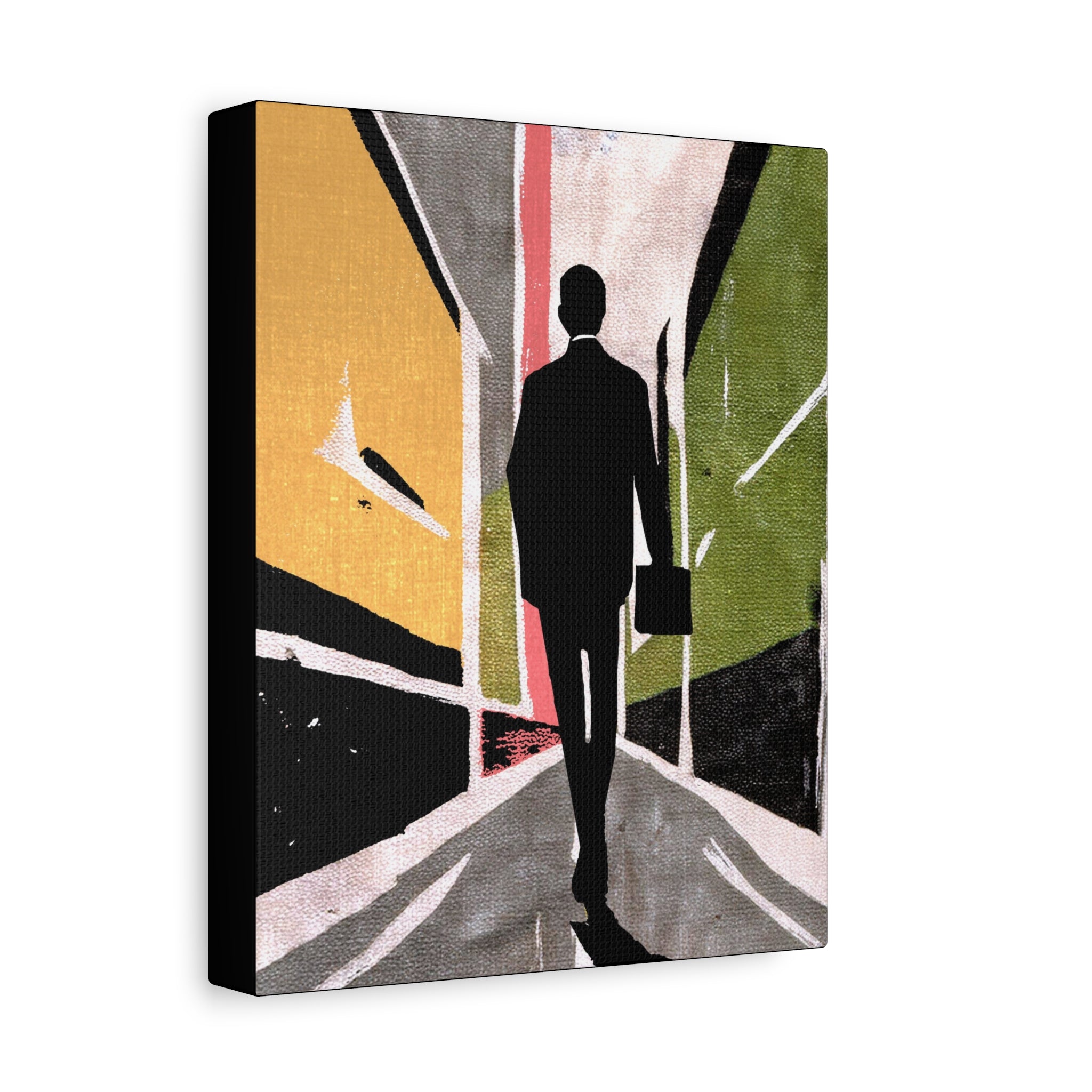 Midwest Modern Working Man Print - Matte Canvas, Stretched, 1.25" -  home decor, wall art, business, working, career, men