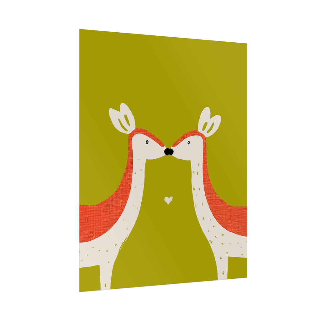 Animal Love Print Deer Only Rolled Poster - Animals, Deer, Doe, Valentines Day, Nature, Love