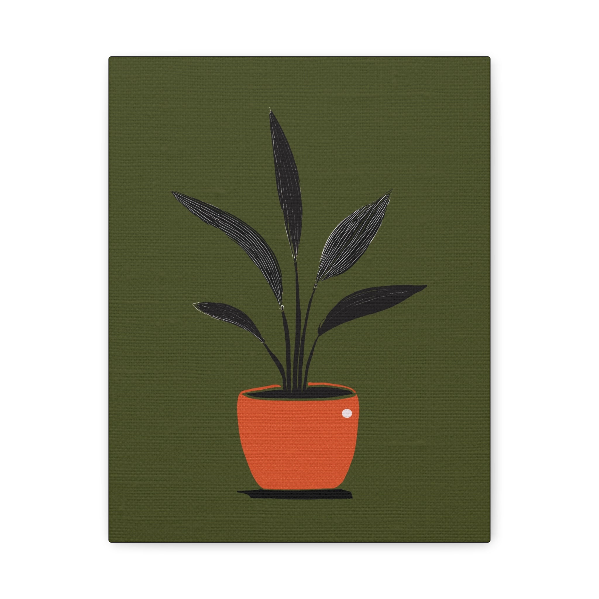 Midwest Modern House Plant Noir Print #2 - Matte Canvas, Stretched, 1.25" -  home decor, wall art, mod, mcm, plants