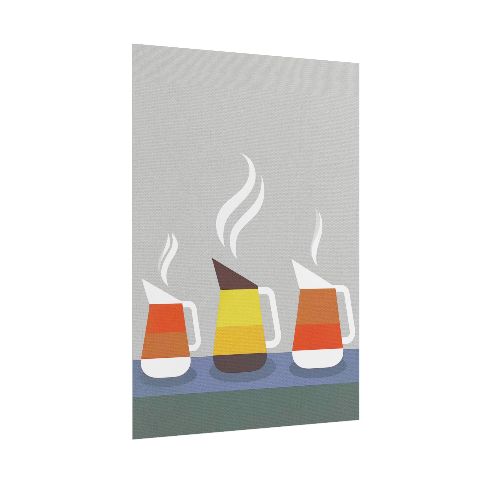 Danish Modern Inspired Coffee Pot Art Print Rolled Poster | Wall Art, Midwest Mod, Danish Modern, Coffee, Coffee Pot