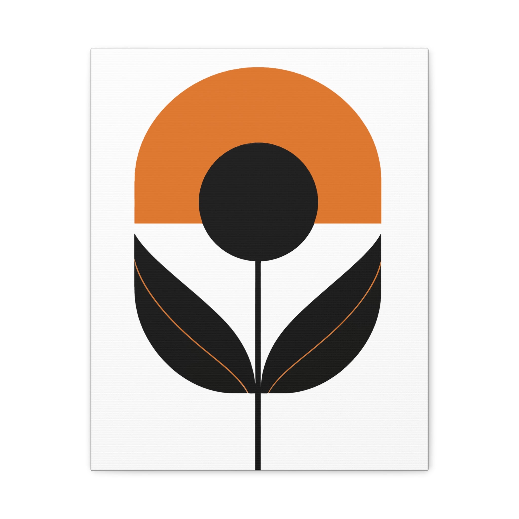 Orange Sorbet Mod Flower - Matte Canvas, Stretched, 1.25"