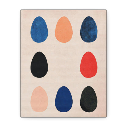 Abstract Modern Egg Display - Matte Canvas, Stretched, 1.25"