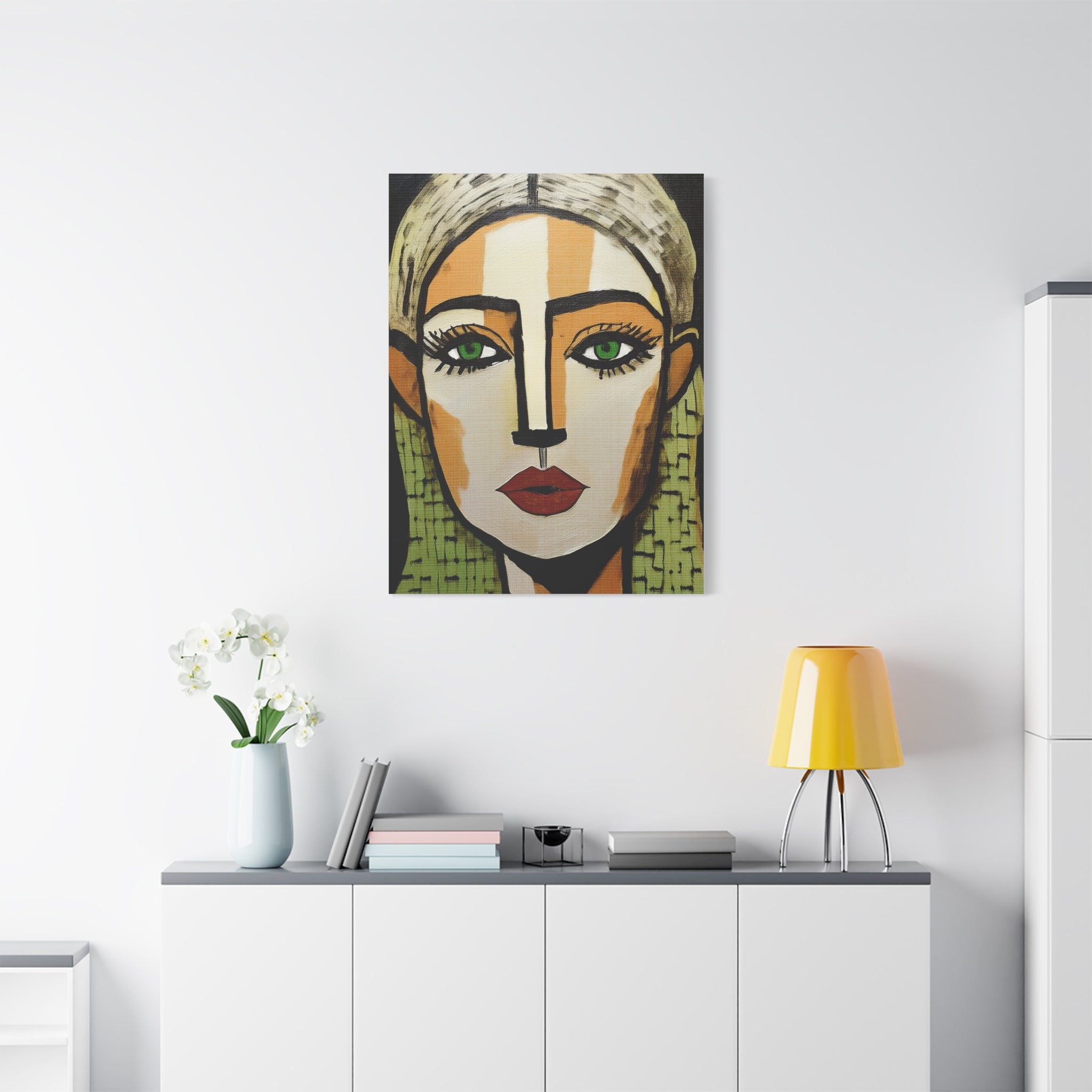 Abstract Textured Woman Portrait Art Print - Matte Canvas, Stretched, 1.25"