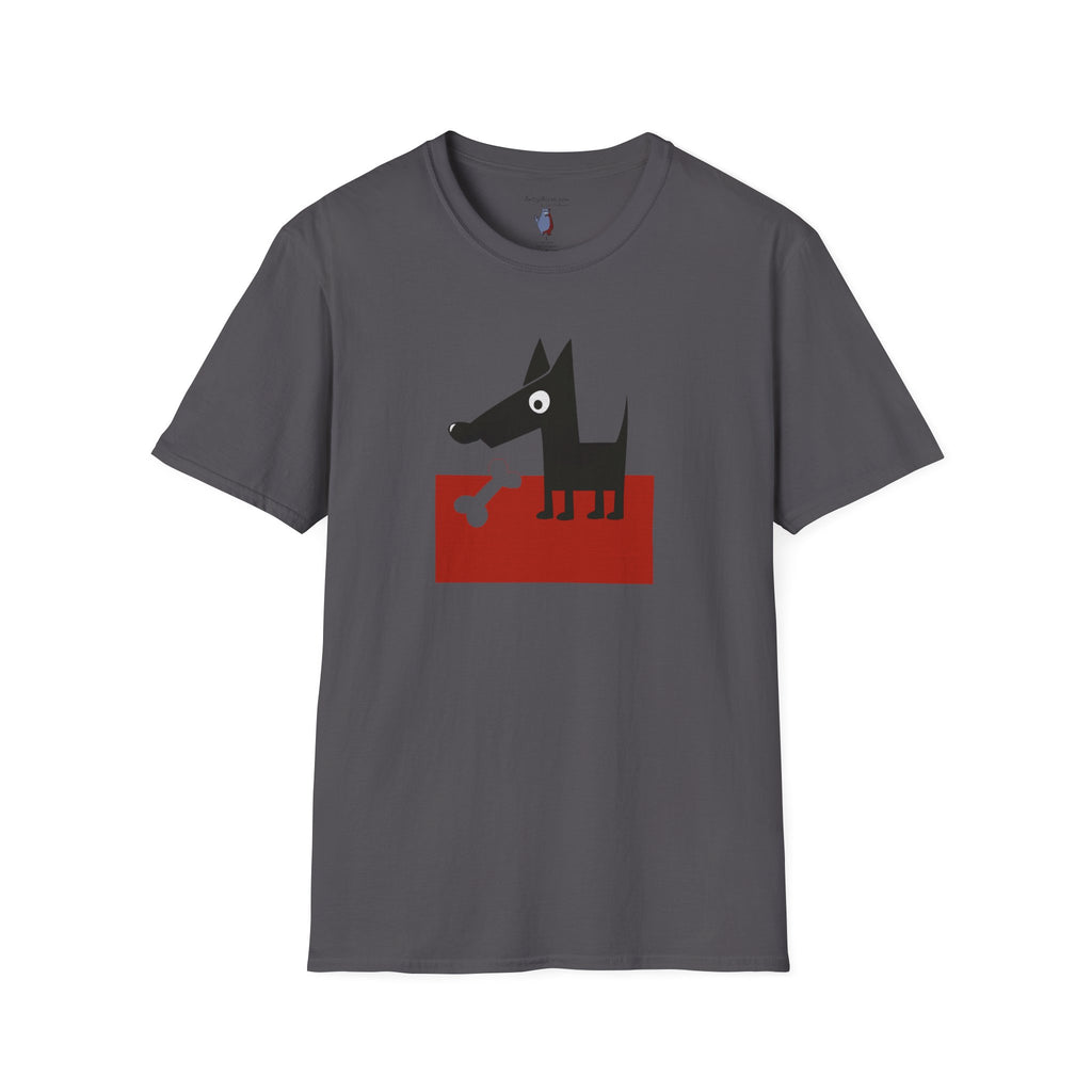 Midwest Modern Pop Icon Dog & Bone 100% Cotton Graphic Tee - animal lovers, dog, canine, bones