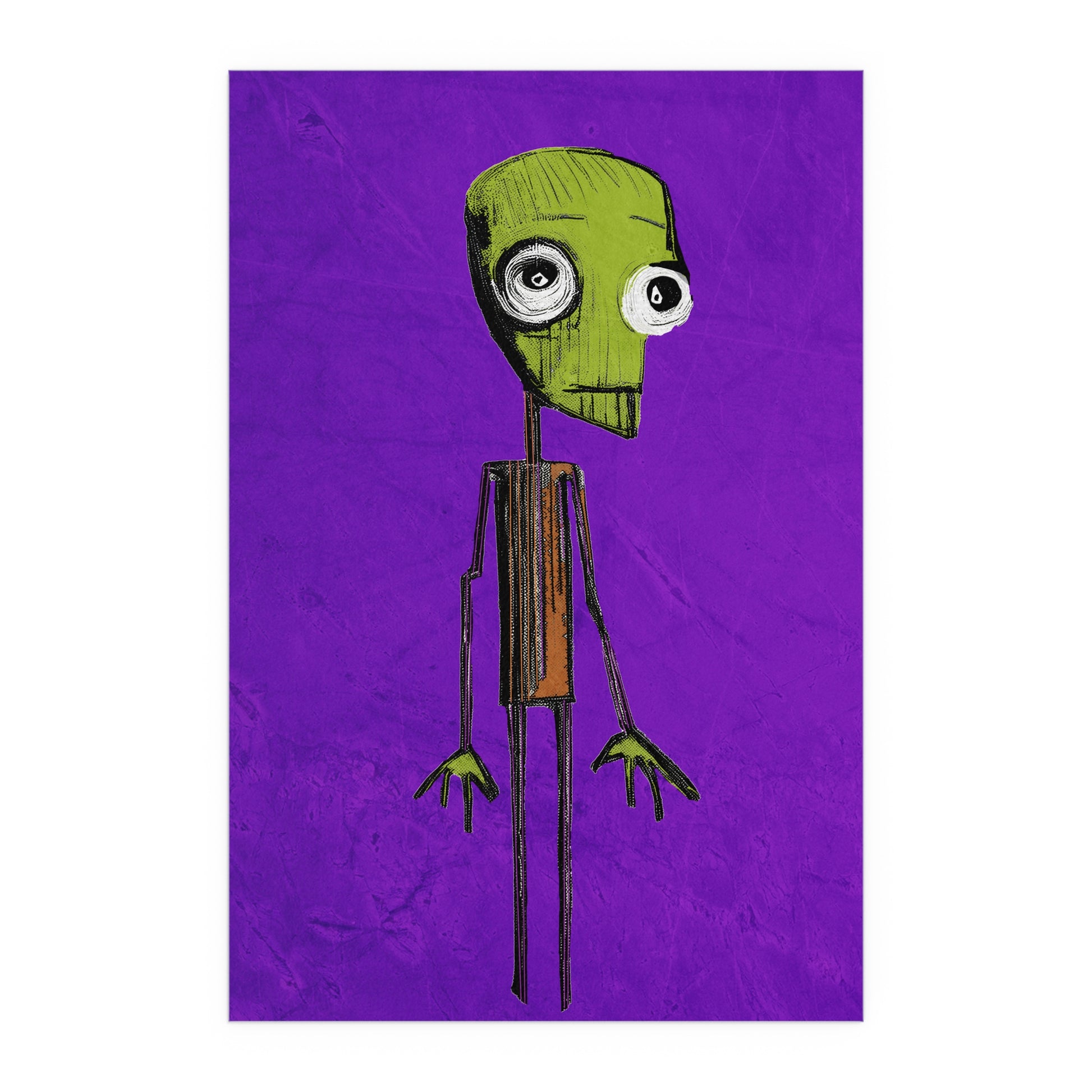 Midwest Mod Confused Zombie Seasonal Silk Poster, Indoor and Outdoor Decor, Unique Home Decor, Seasonal Decor, Halloween, Zombie