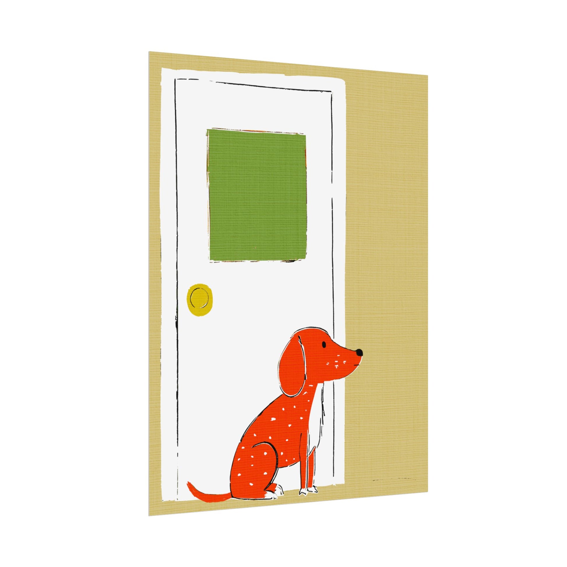Midwest Mod Dog at Door Nursery Kids Art Print Rolled Poster | Wall Art, Midwest Mod, Dog, Dog at Door, Welcome Home
